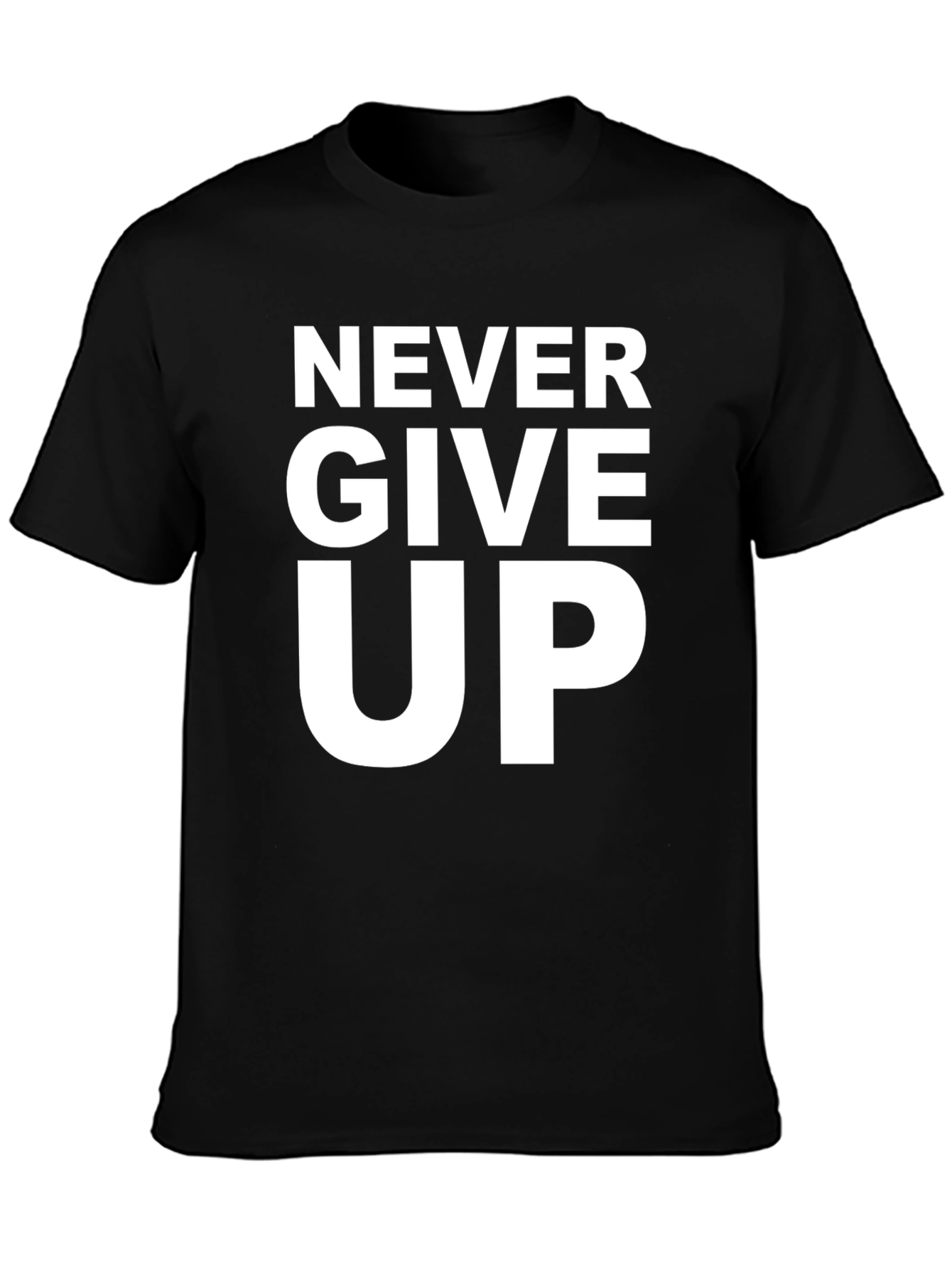 Camiseta Negra Motivacional - Never Give Up