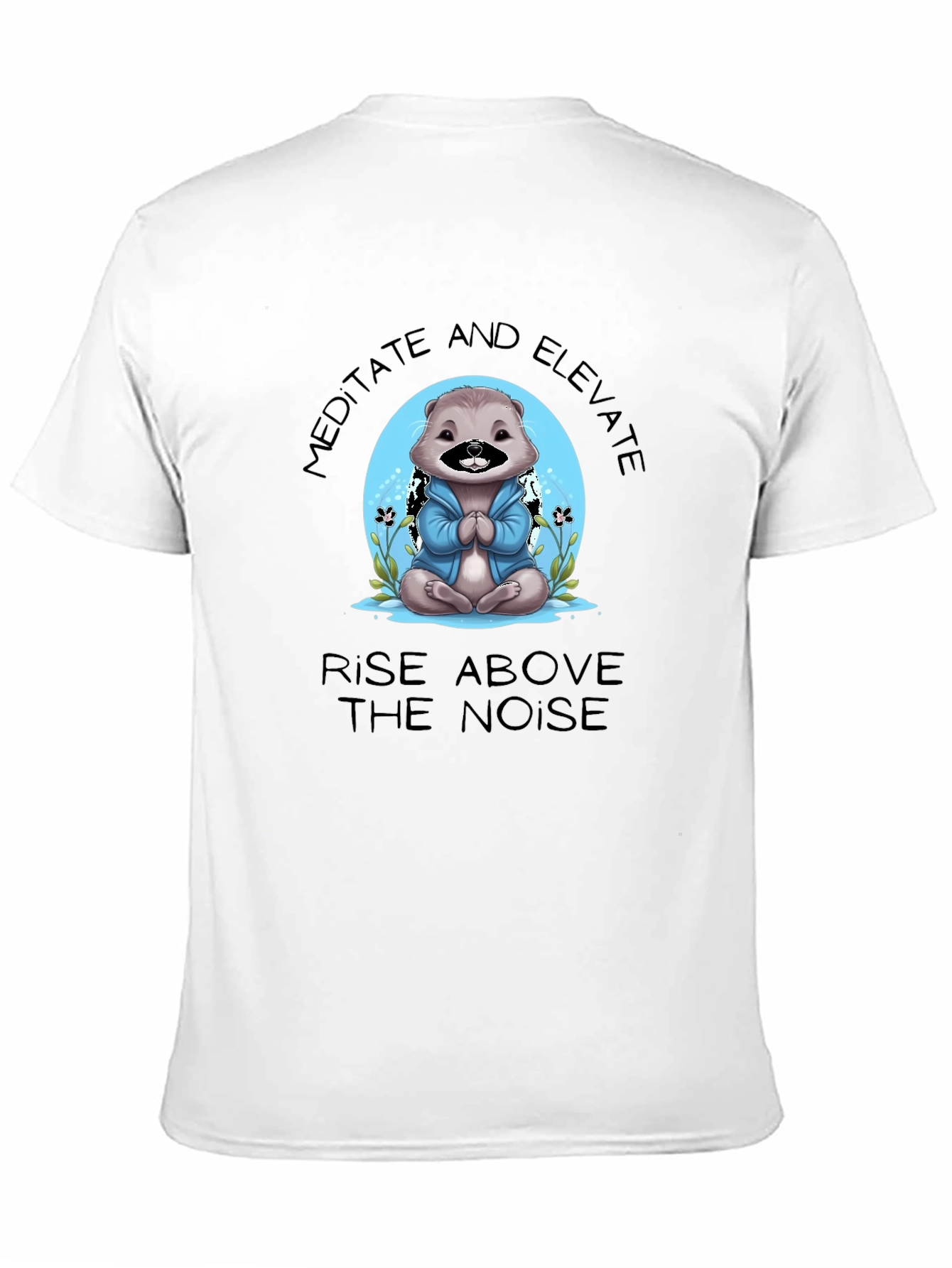 Camiseta Negra Meditación Oso Elevación Espiritual