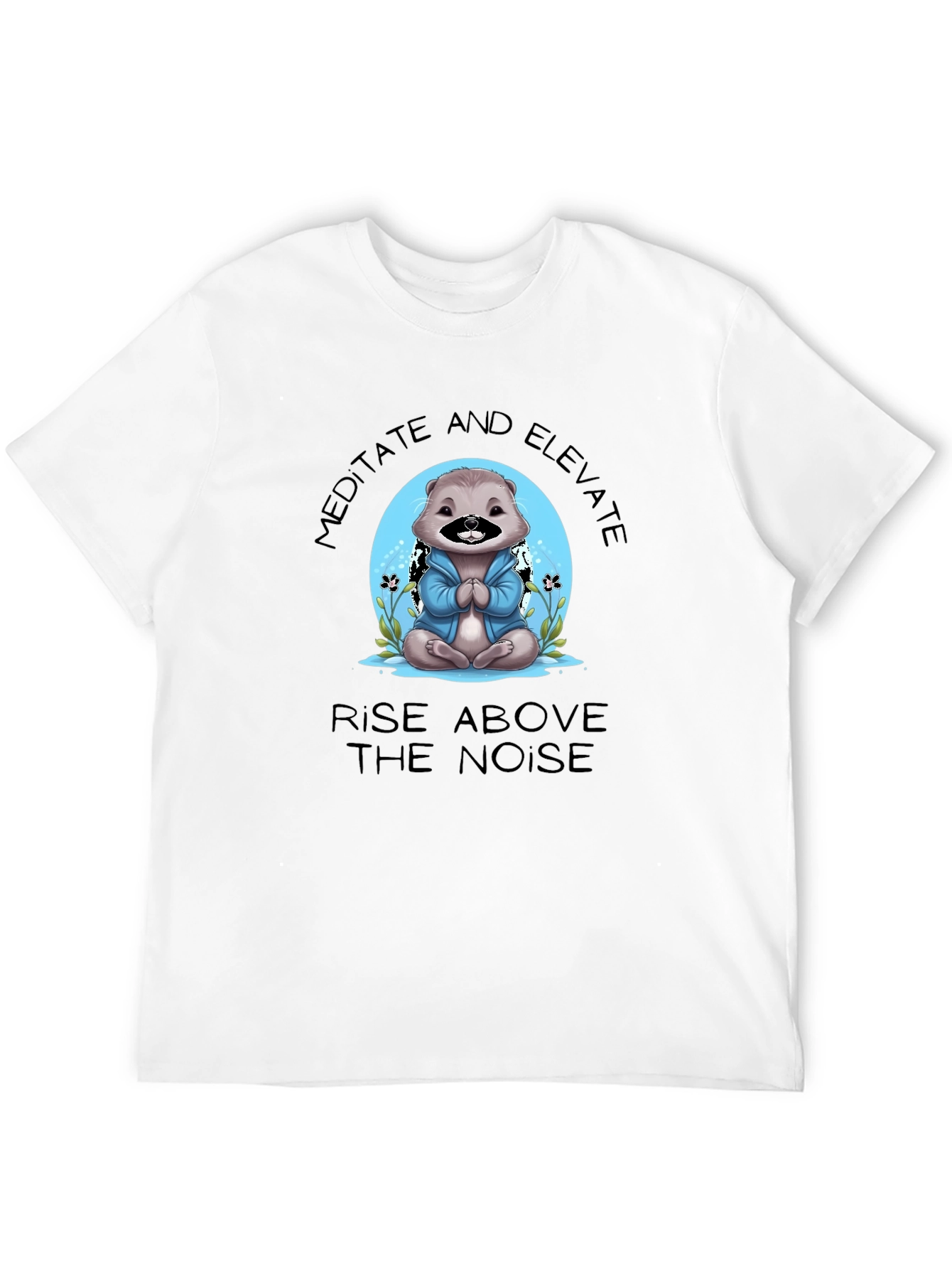 Camiseta Negra Meditación Oso Elevación Espiritual
