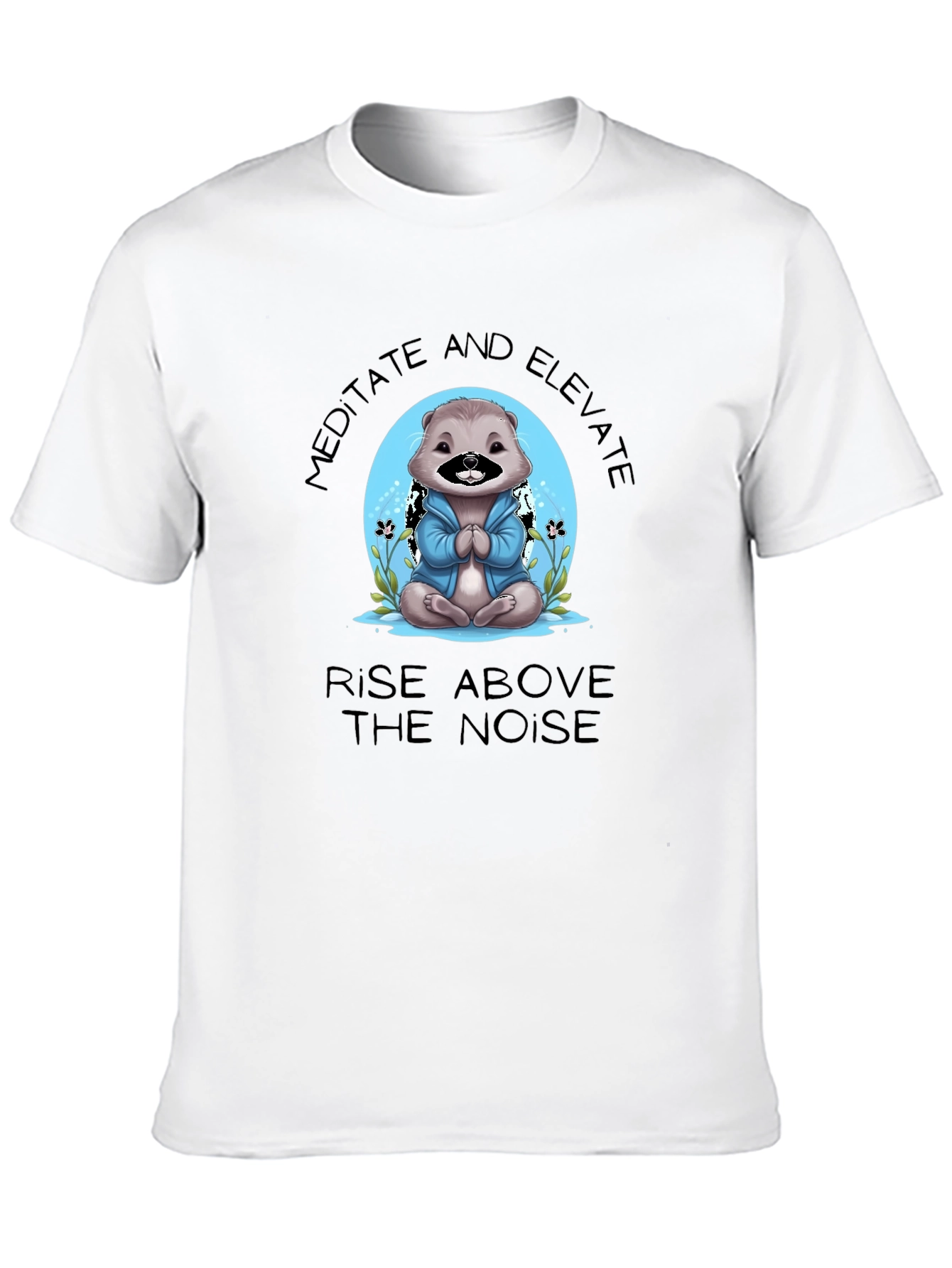 Camiseta Negra Meditación Oso Elevación Espiritual