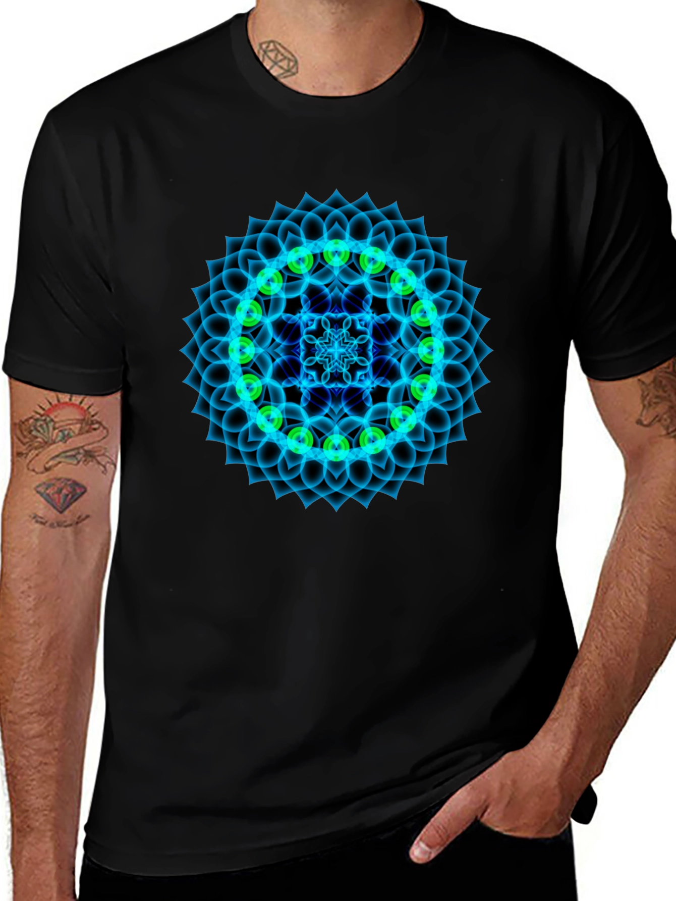 Camiseta Negra Mandala Chakra