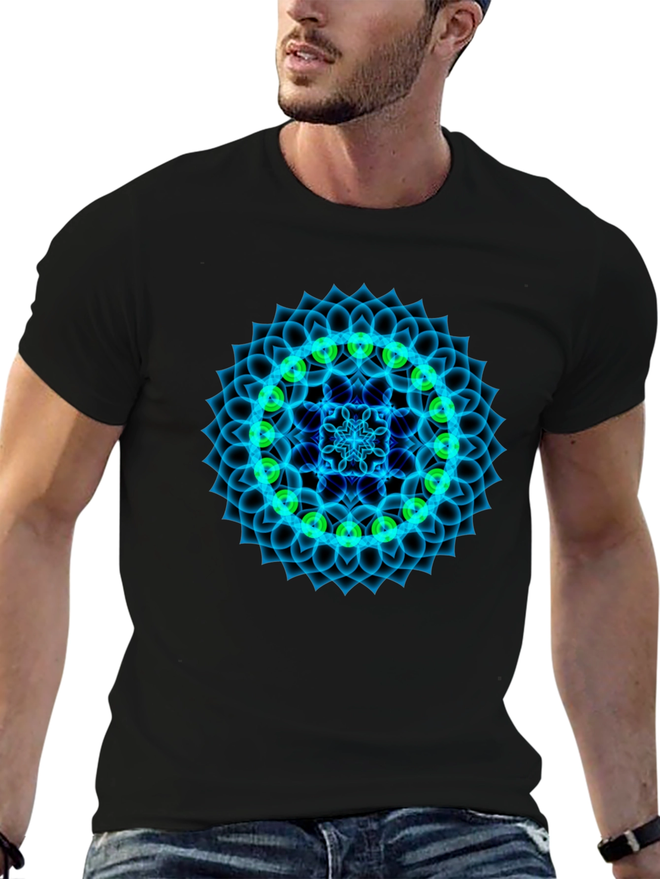 Camiseta Negra Mandala Chakra