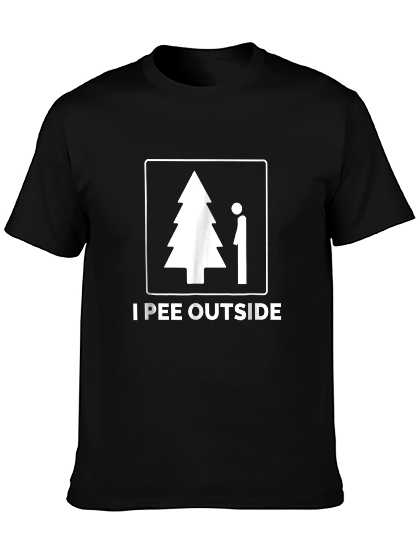 Camiseta Negra I Pee Outside Divertida para Hombre