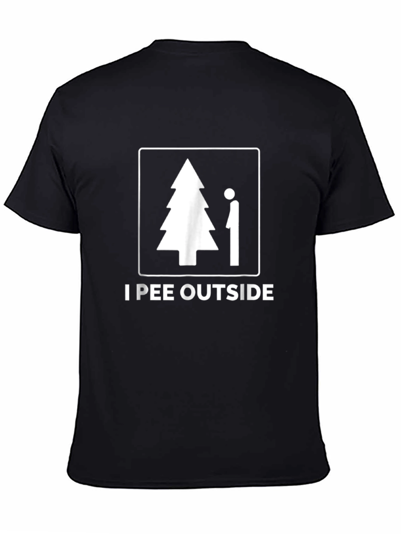 Camiseta Negra I Pee Outside Divertida para Hombre