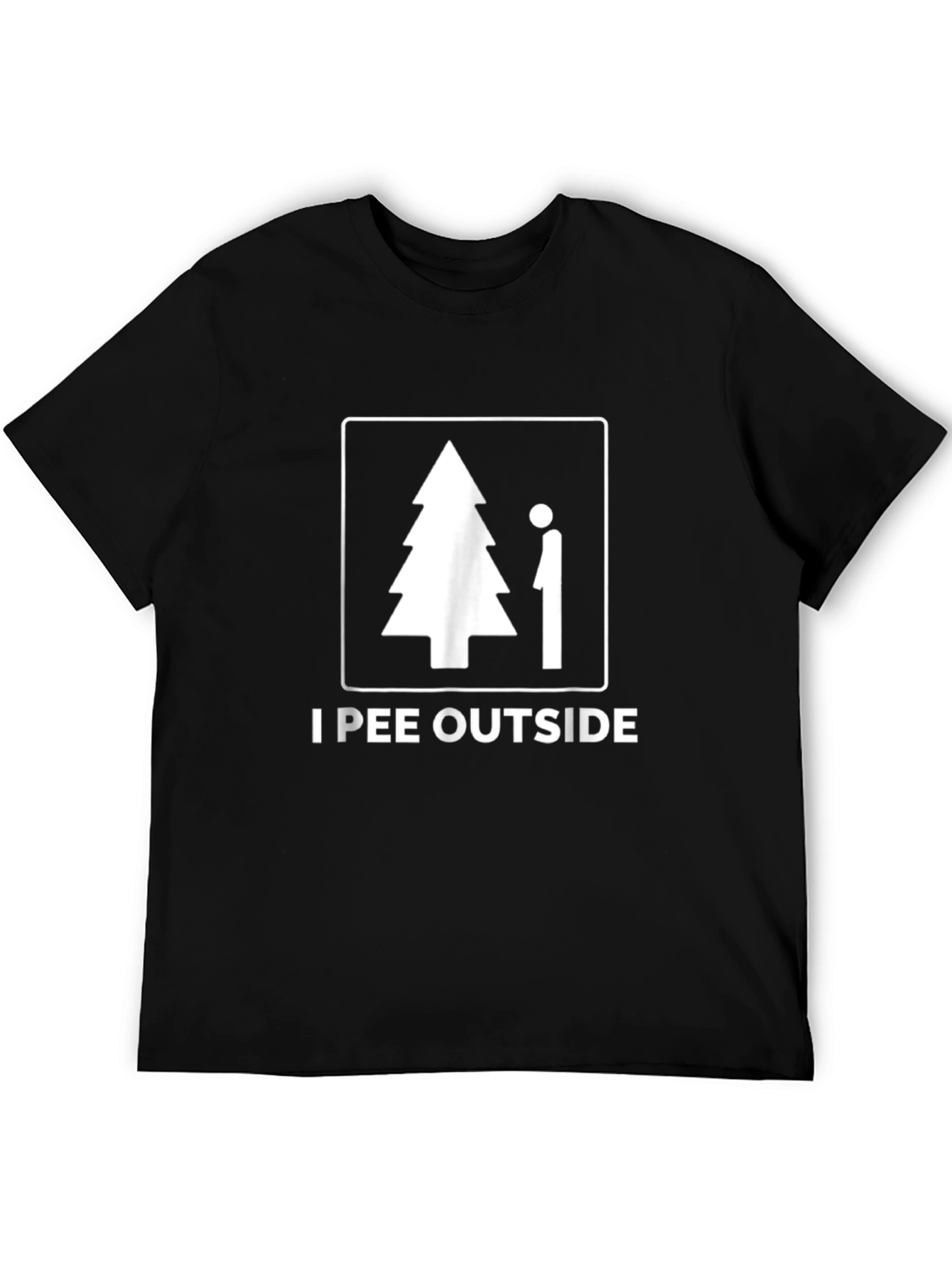 Camiseta Negra I Pee Outside Divertida para Hombre