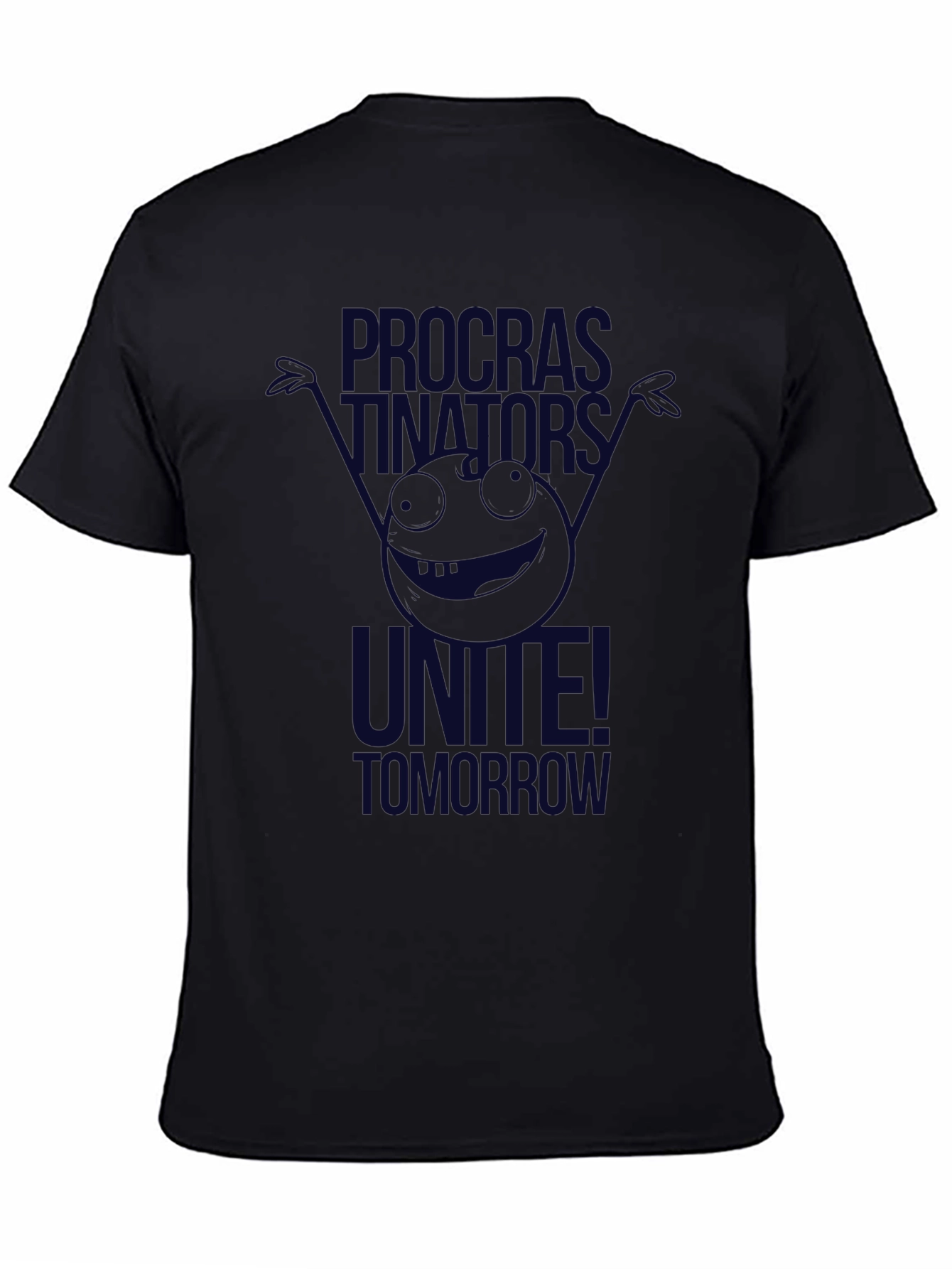Camiseta Negra: Procrastinadores ¡Únanse Mañana!