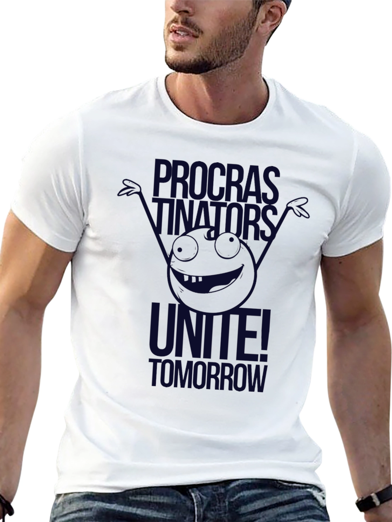 Camiseta Negra: Procrastinadores ¡Únanse Mañana!