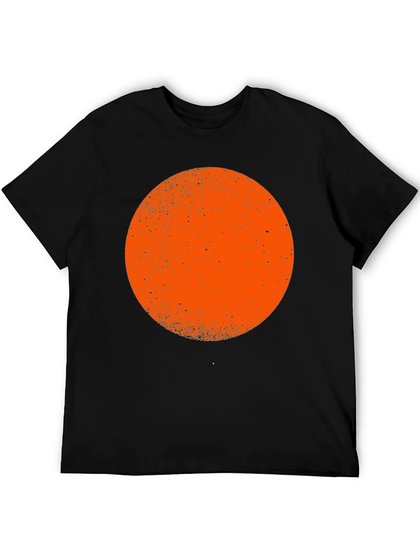 Camiseta Negra con Círculo Naranja Estilo Retro