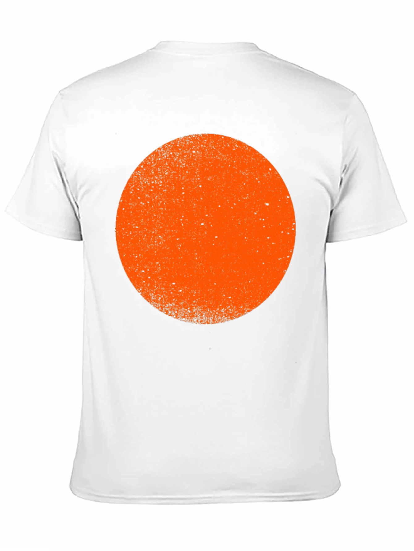 Camiseta Negra con Círculo Naranja Estilo Retro