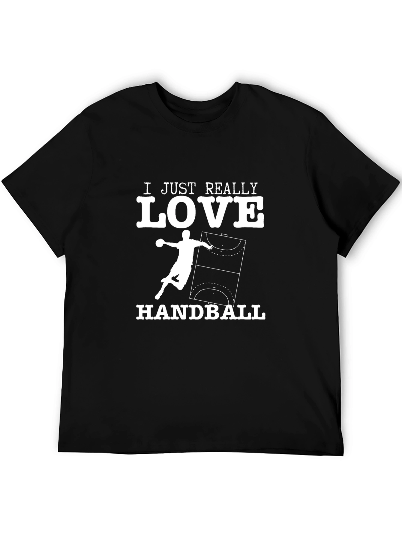 Camiseta Negra con Diseño de Balonmano