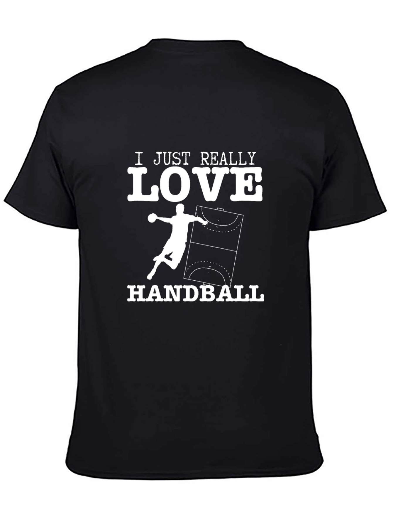 Camiseta Negra con Diseño de Balonmano