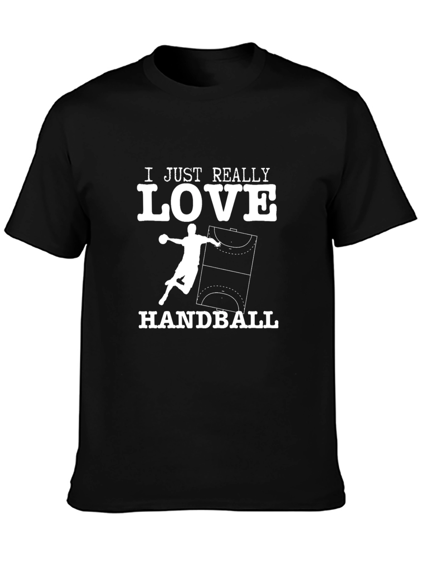 Camiseta Negra con Diseño de Balonmano