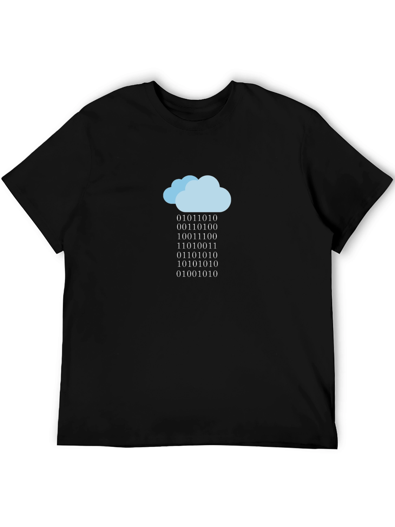 Camiseta Negra Nube de Código Binario