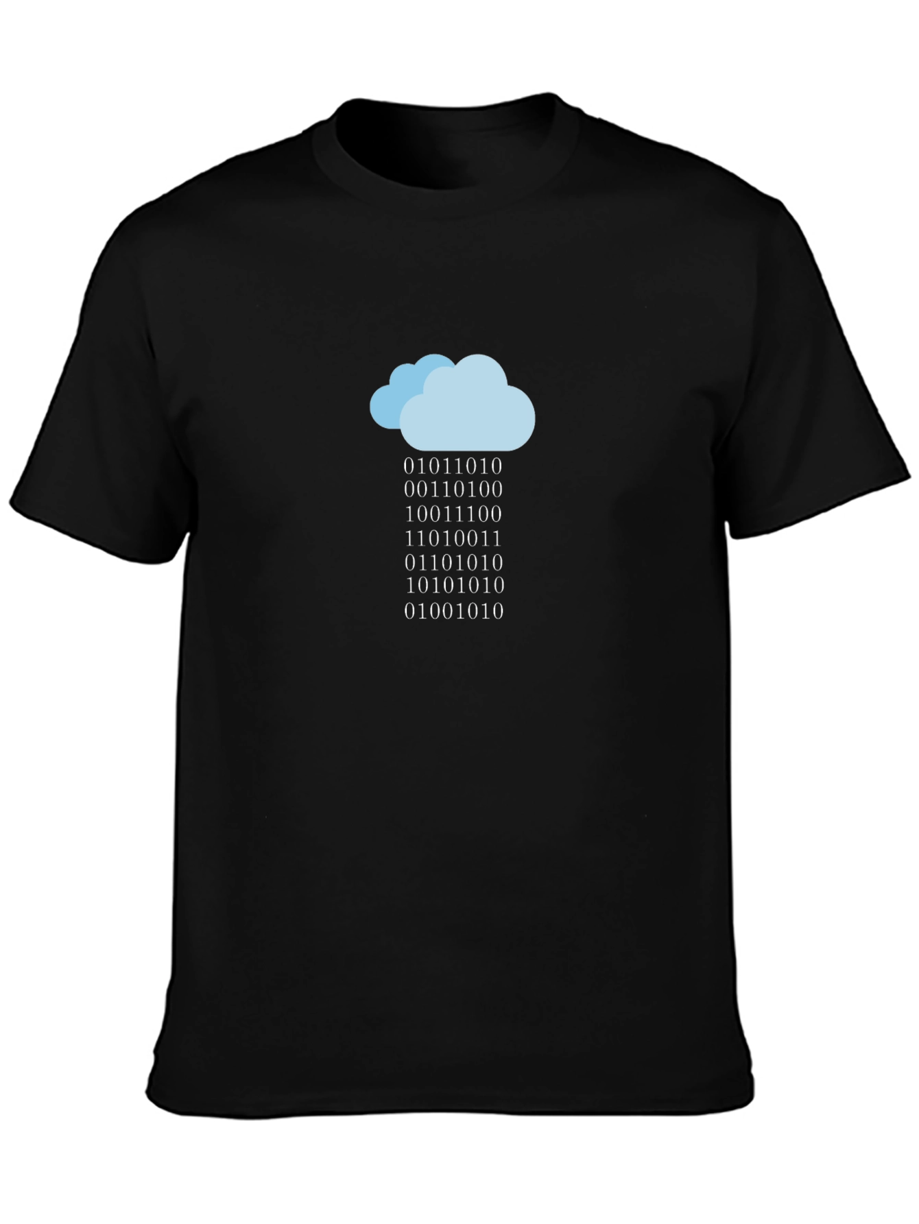 Camiseta Negra Nube de Código Binario