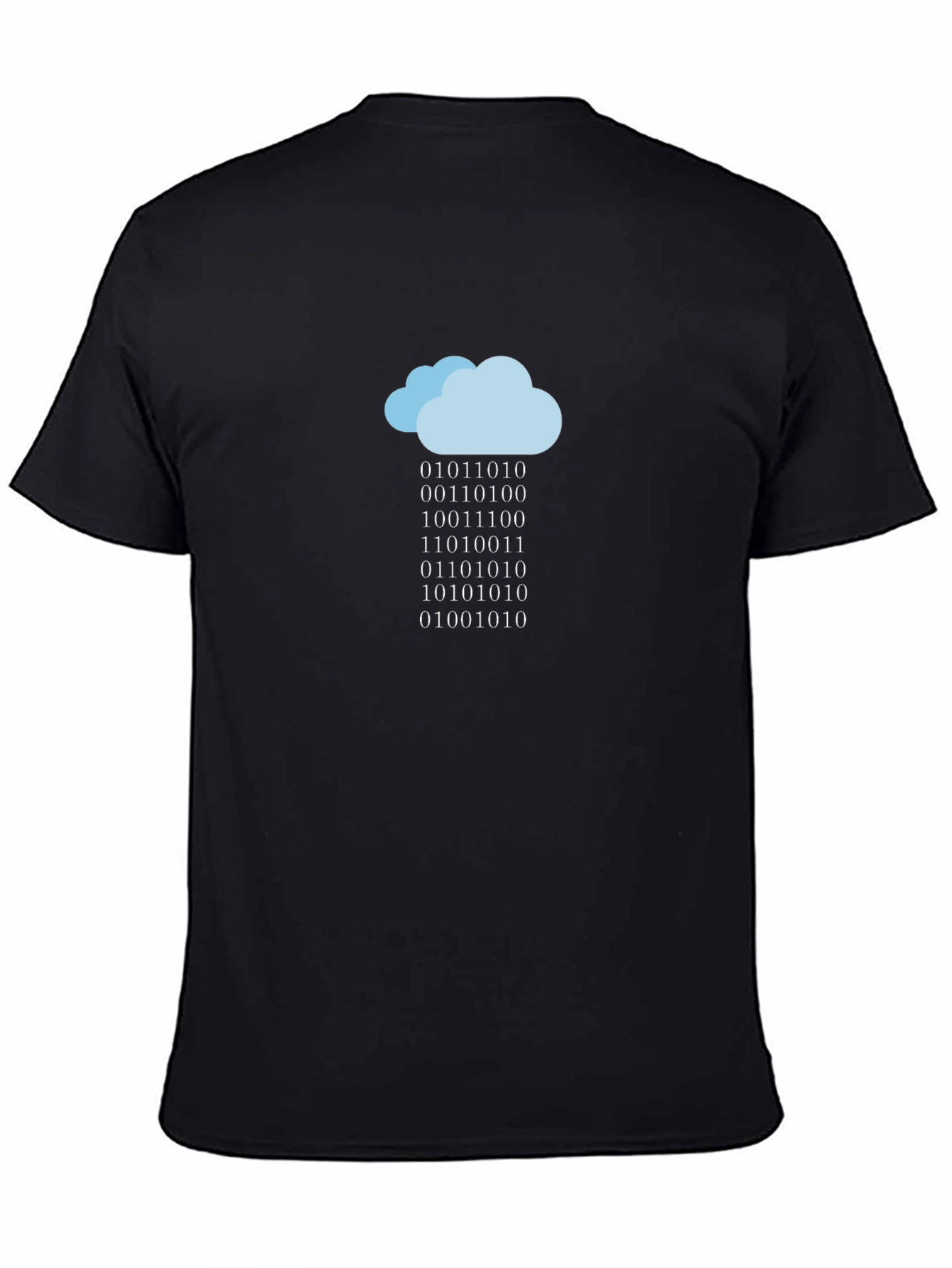 Camiseta Negra Nube de Código Binario