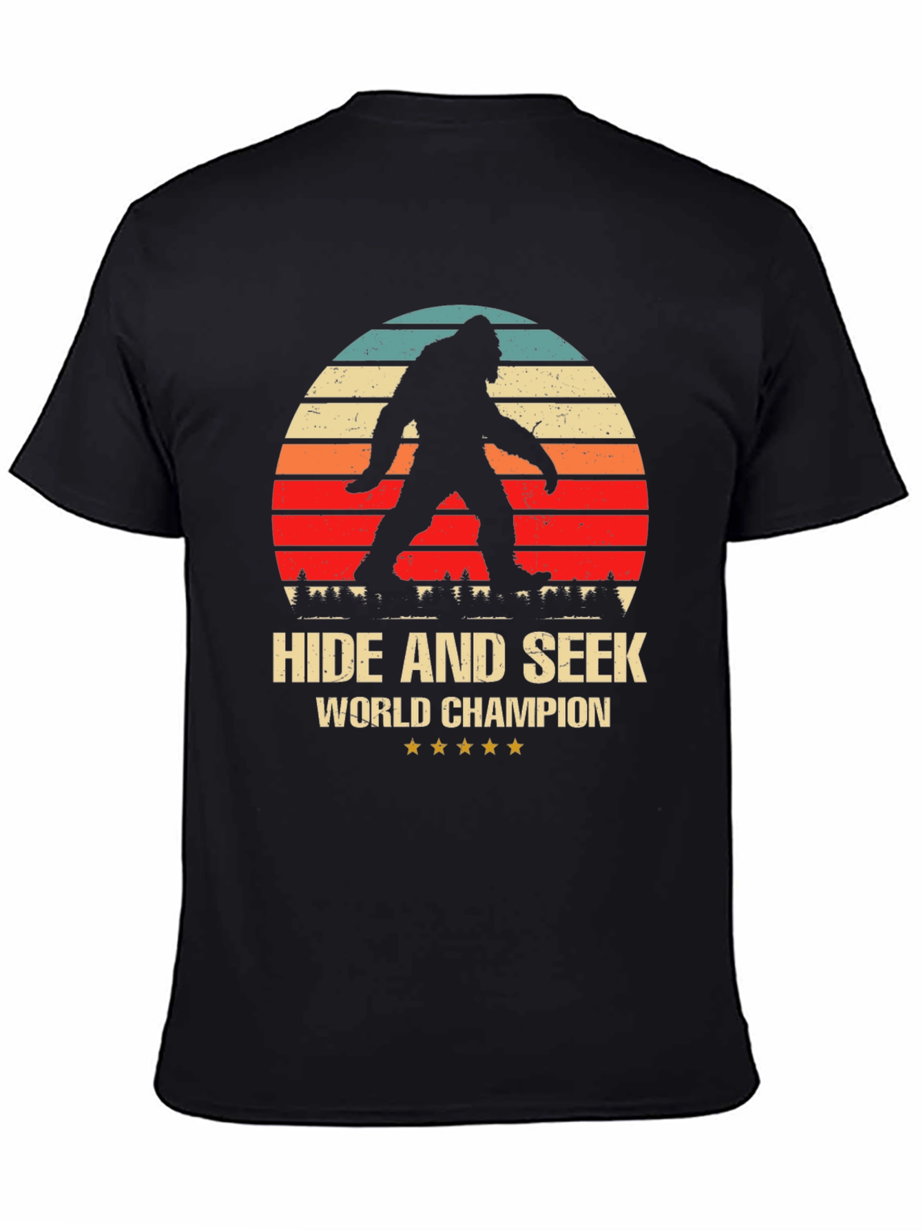 Camiseta Negra Sasquatch Campeón Escondite