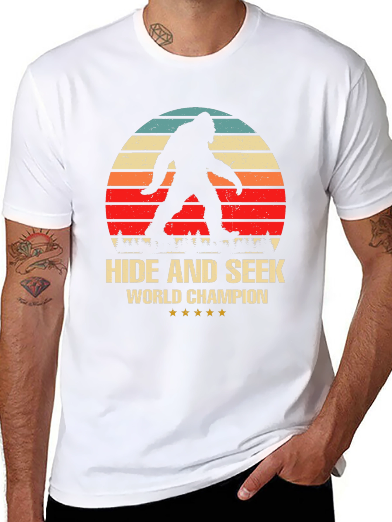 Camiseta Negra Sasquatch Campeón Escondite