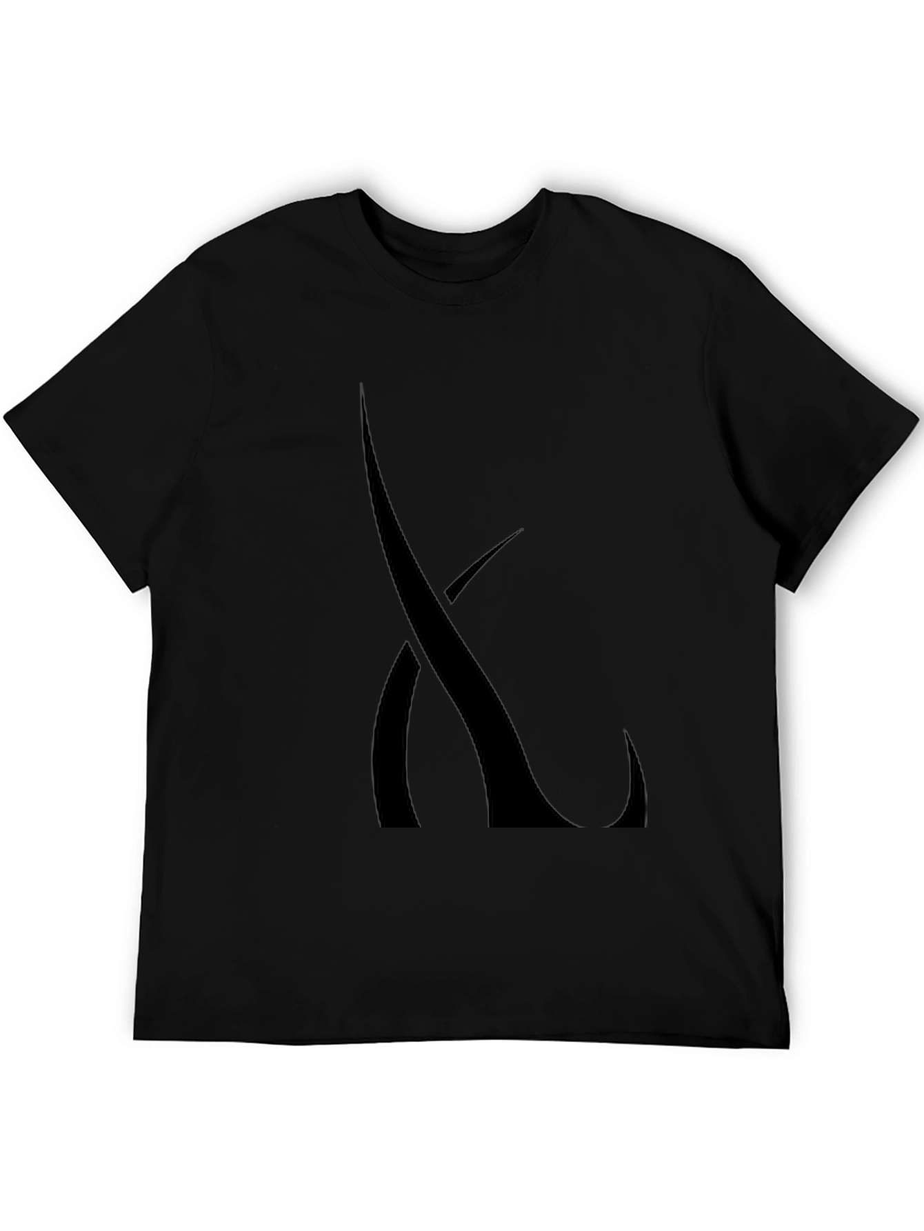 Camiseta Negra Hombre con Diseño Abstracto