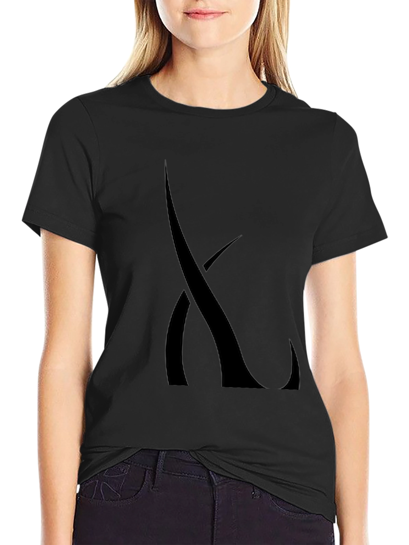 Camiseta Negra Hombre con Diseño Abstracto