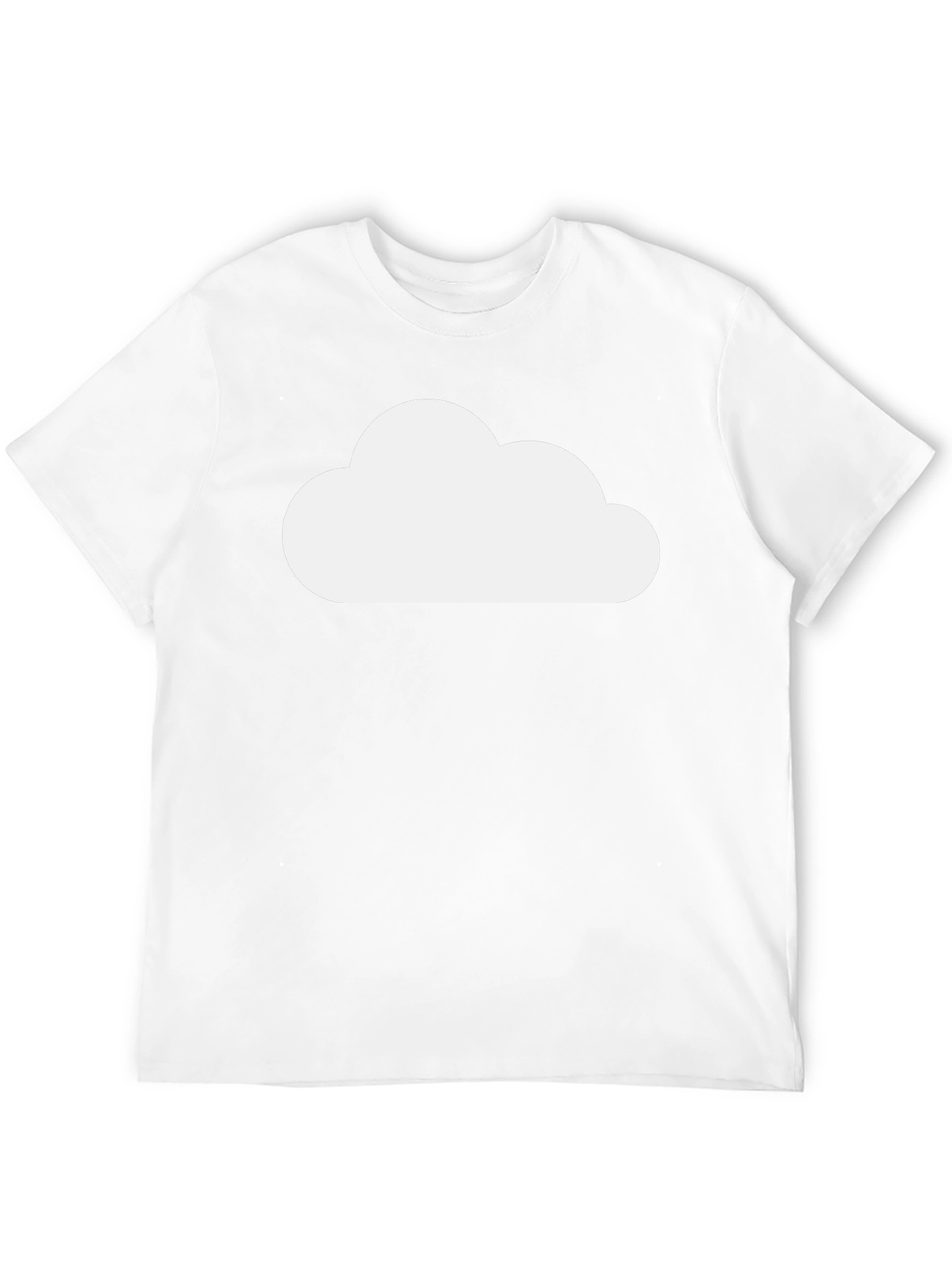 Camiseta Negra Nube Blanca Diseño Casual