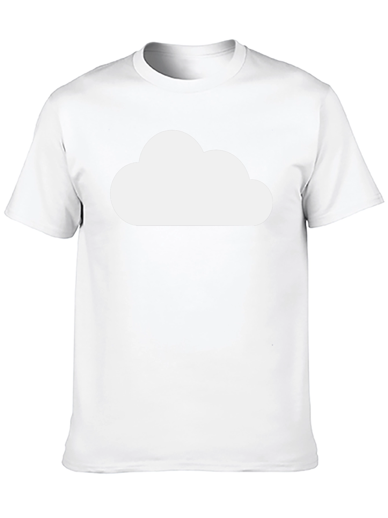 Camiseta Negra Nube Blanca Diseño Casual