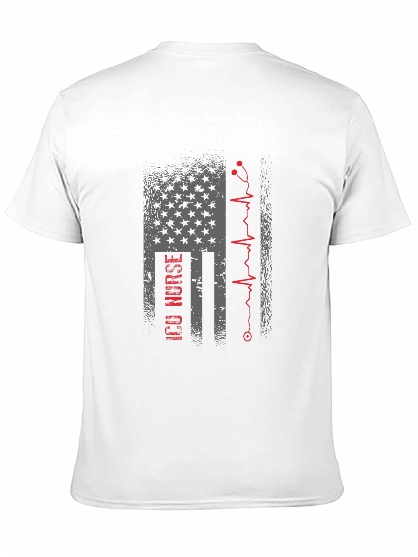 Camiseta Negra ICU Nurse Bandera Americana