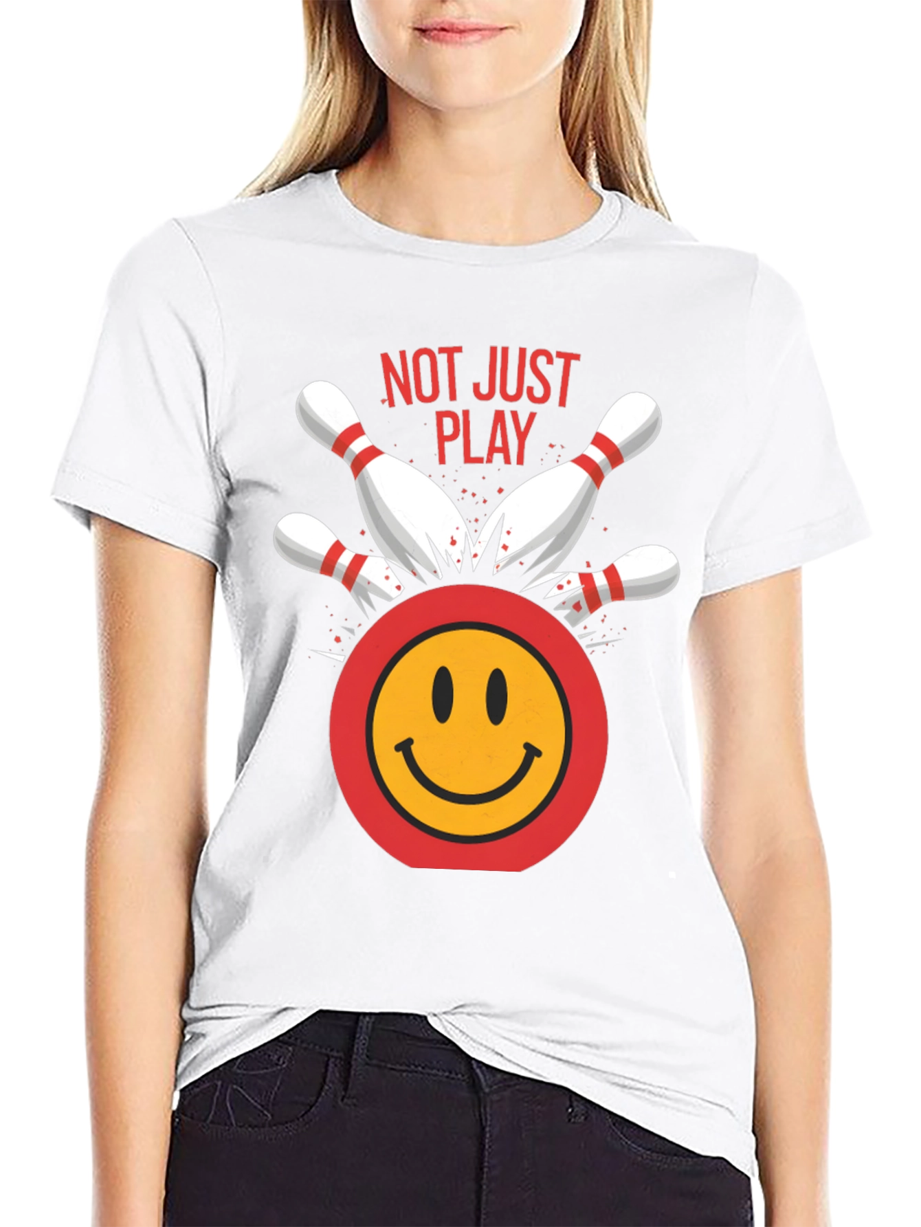 Camiseta Negra Bolos Sonriente