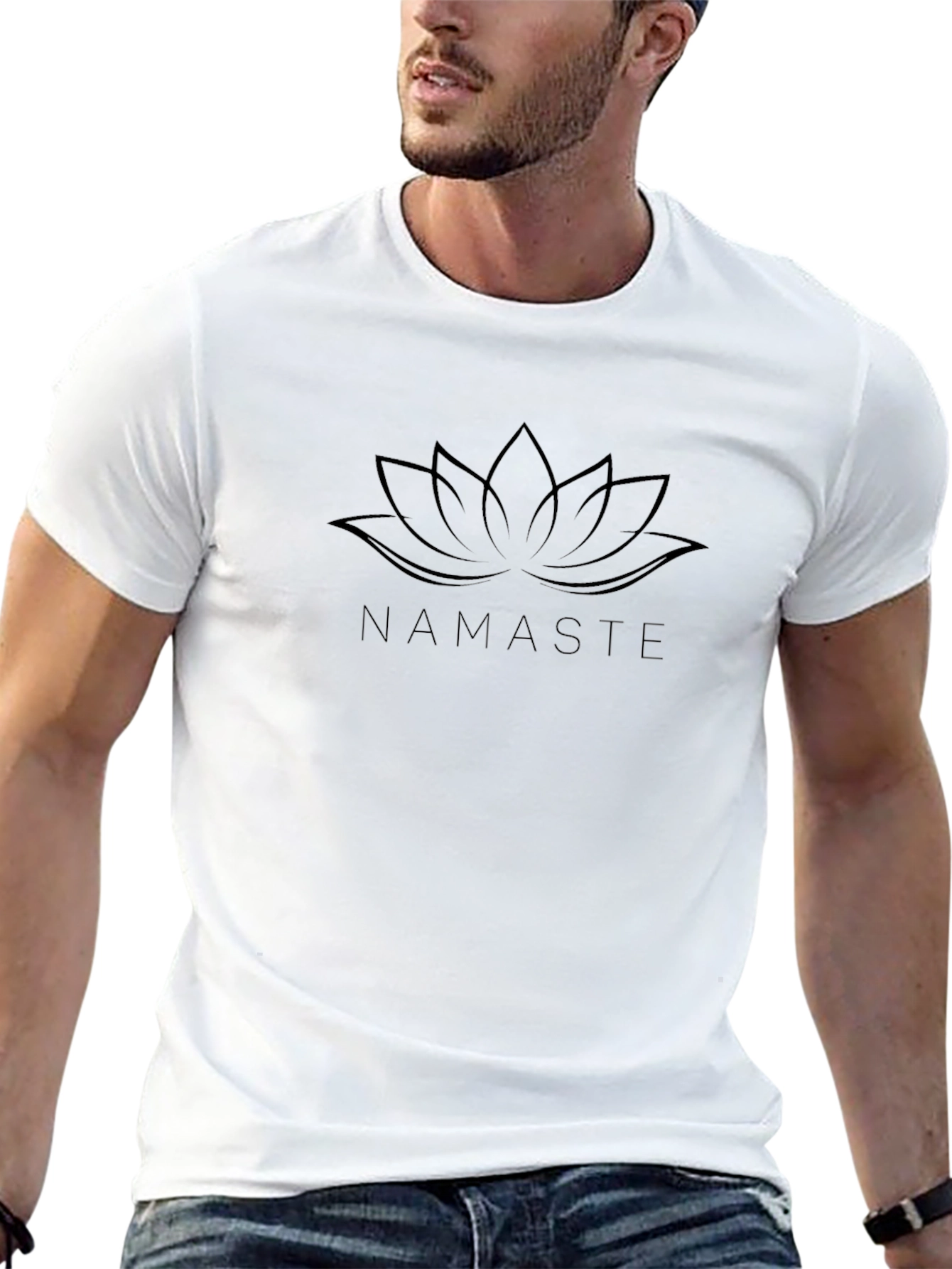 Camiseta Negra Namaste Flor de Loto