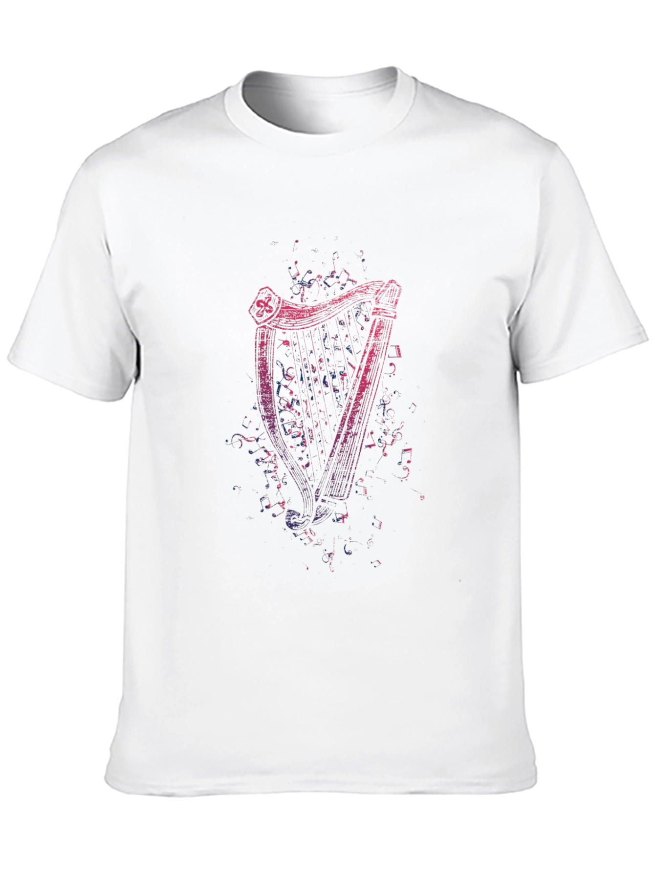 Camiseta Negra con Diseño de Arpa Irlandesa