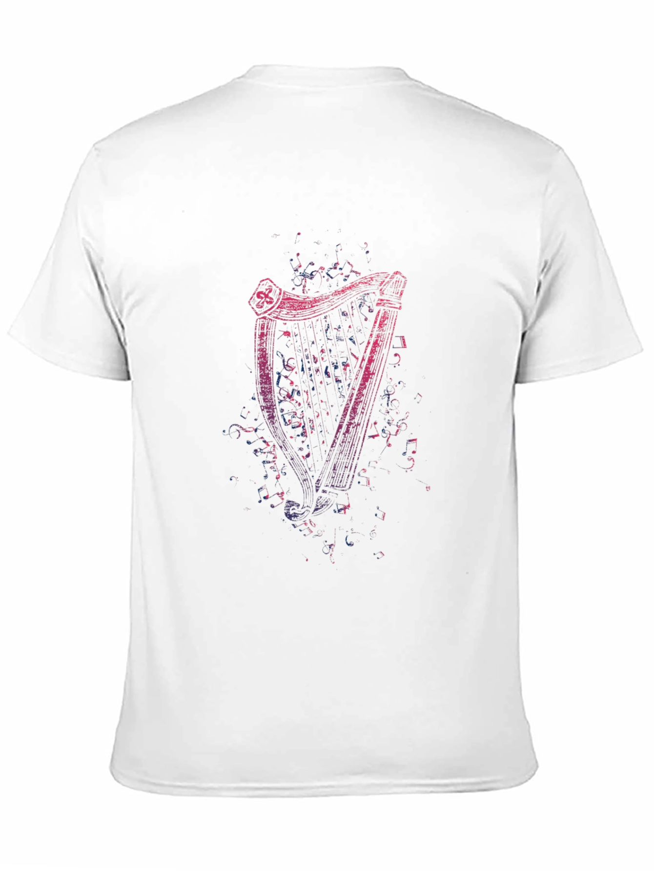 Camiseta Negra con Diseño de Arpa Irlandesa
