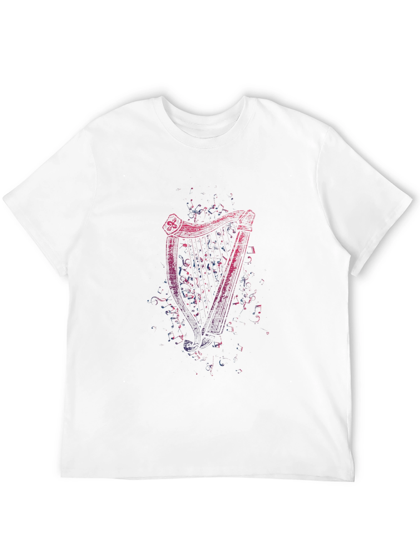 Camiseta Negra con Diseño de Arpa Irlandesa