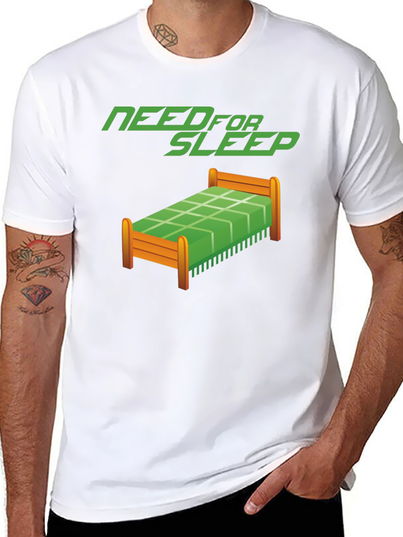Camiseta Negra Need for Sleep Divertida