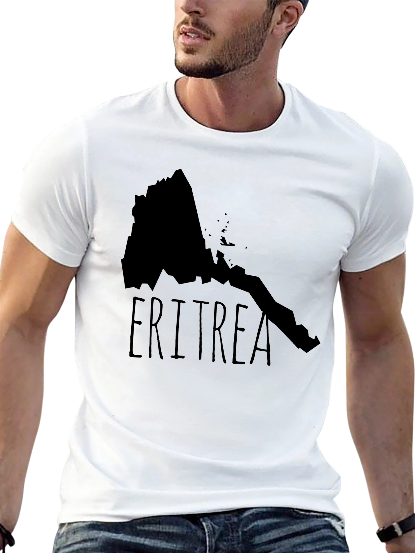 Camiseta Eritrea Mapa Negra Diseño Original