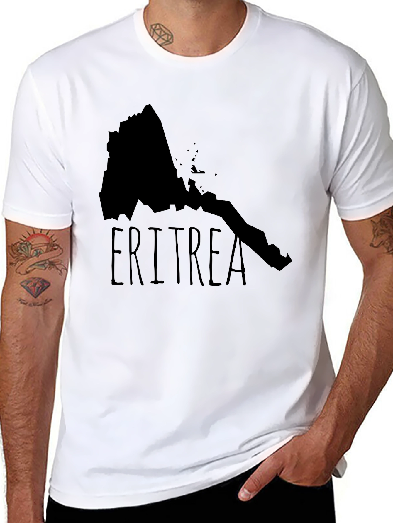 Camiseta Eritrea Mapa Negra Diseño Original