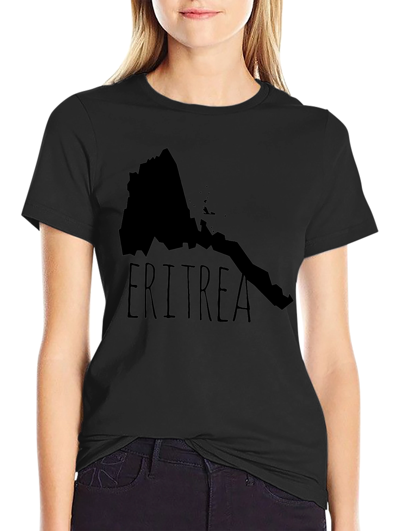Camiseta Eritrea Mapa Negra Diseño Original