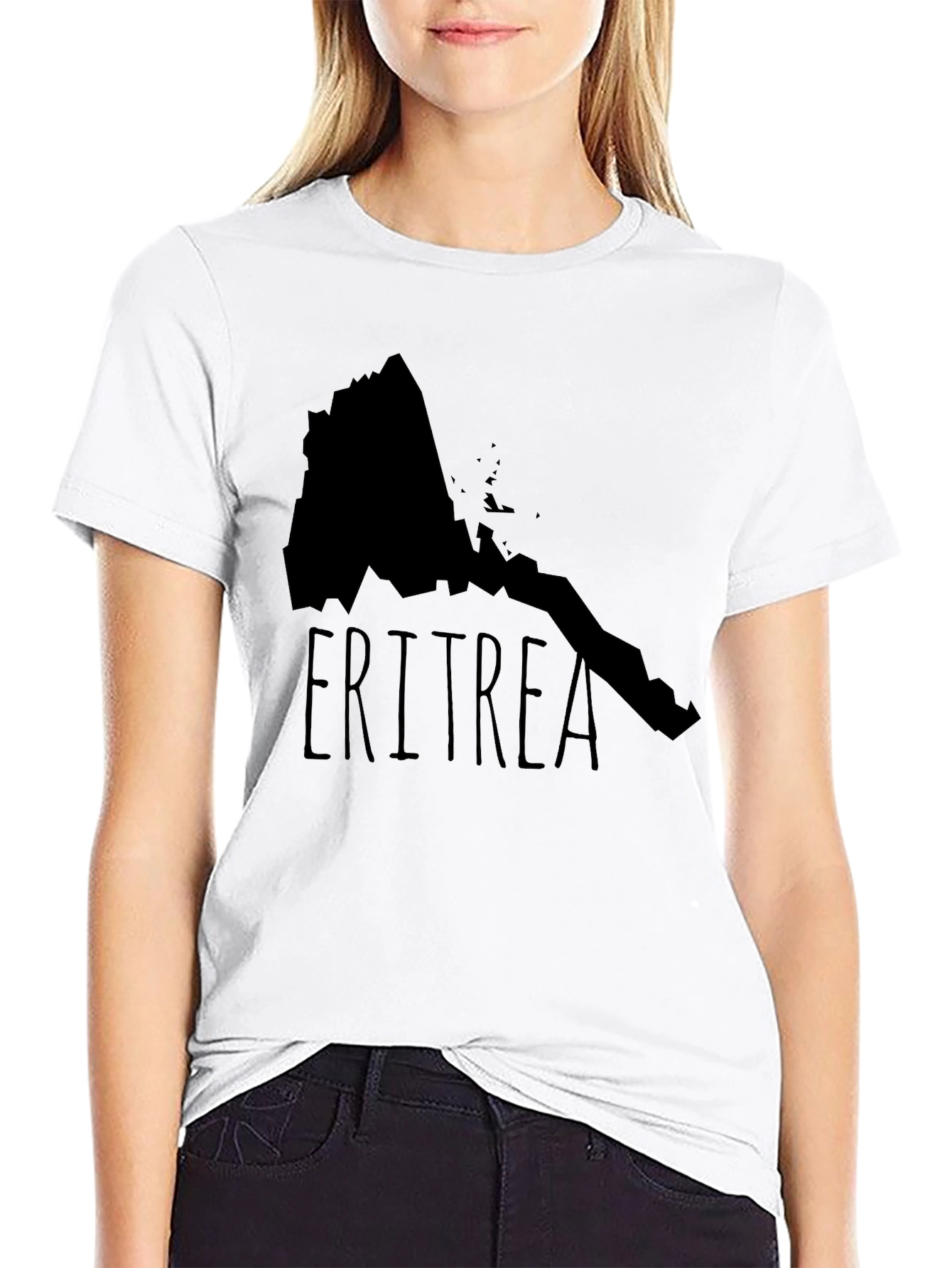 Camiseta Eritrea Mapa Negra Diseño Original