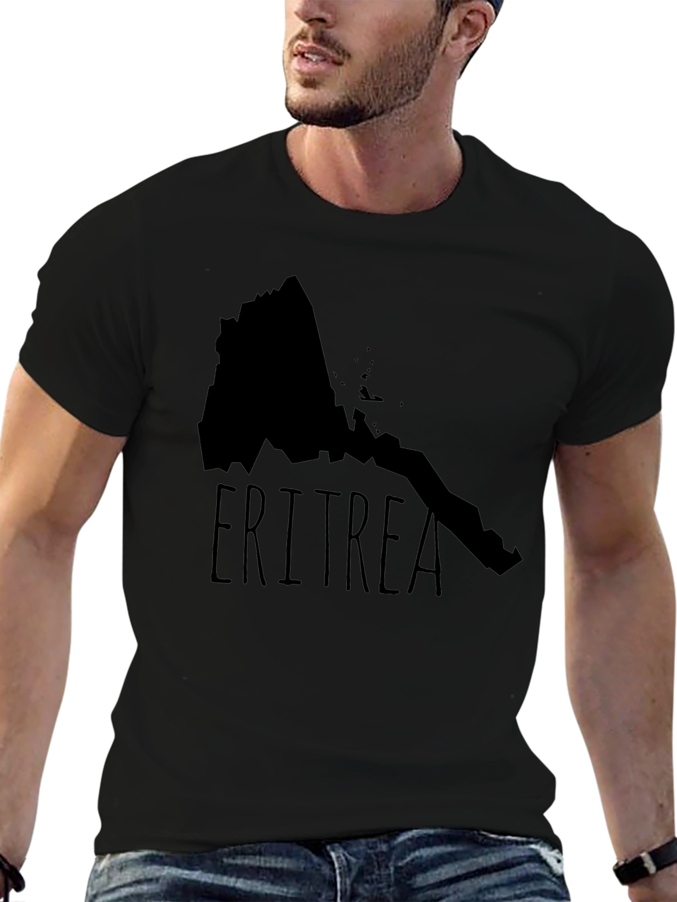 Camiseta Eritrea Mapa Negra Diseño Original