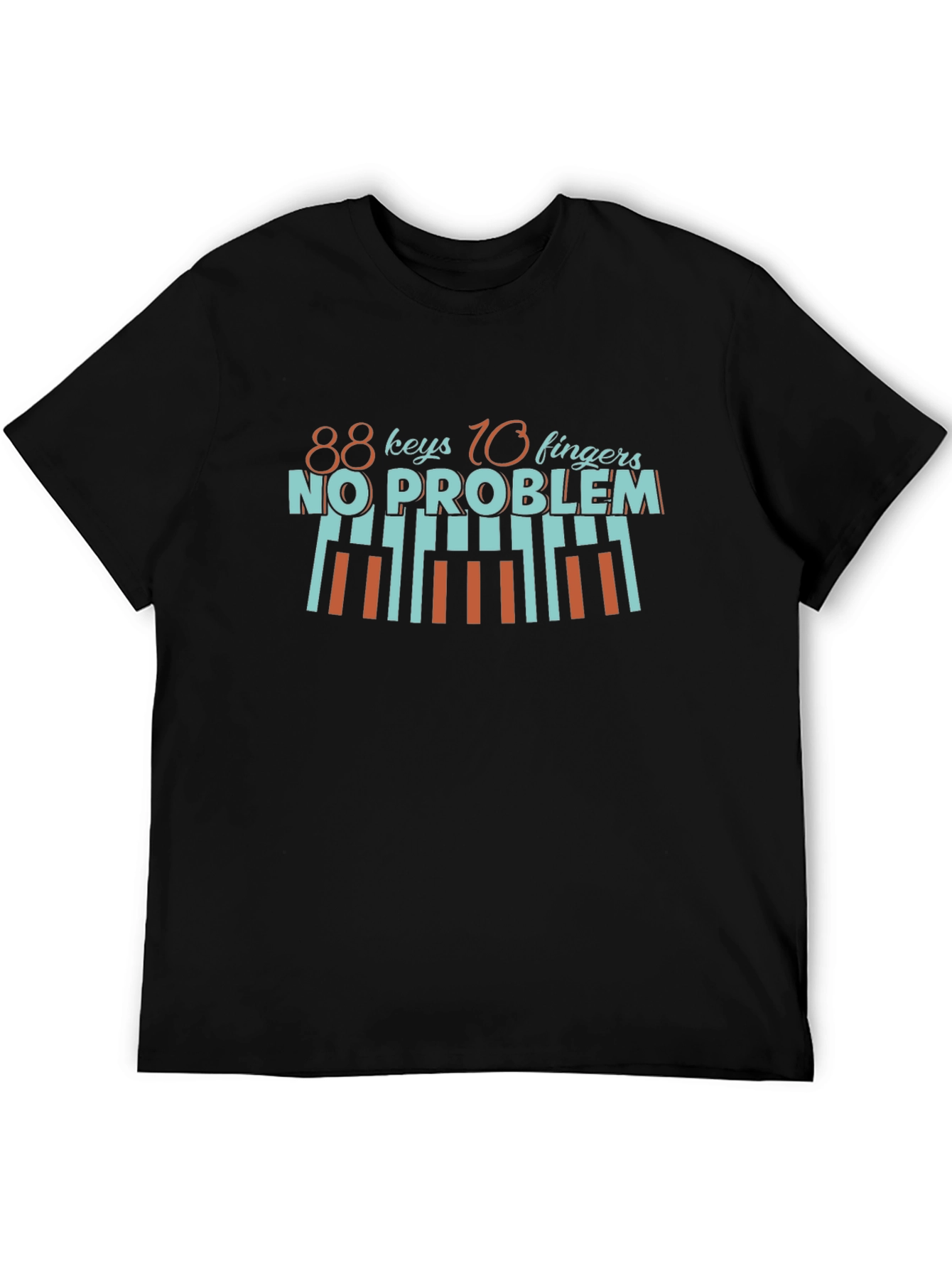 Camiseta Negra con Diseño de Piano para Músicos