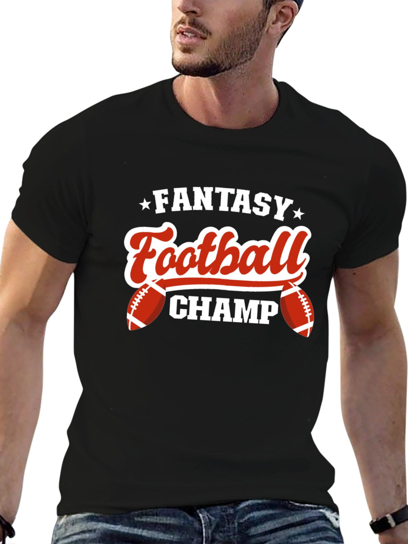Camiseta Negra: ¡Campeón de Fútbol Fantasy!