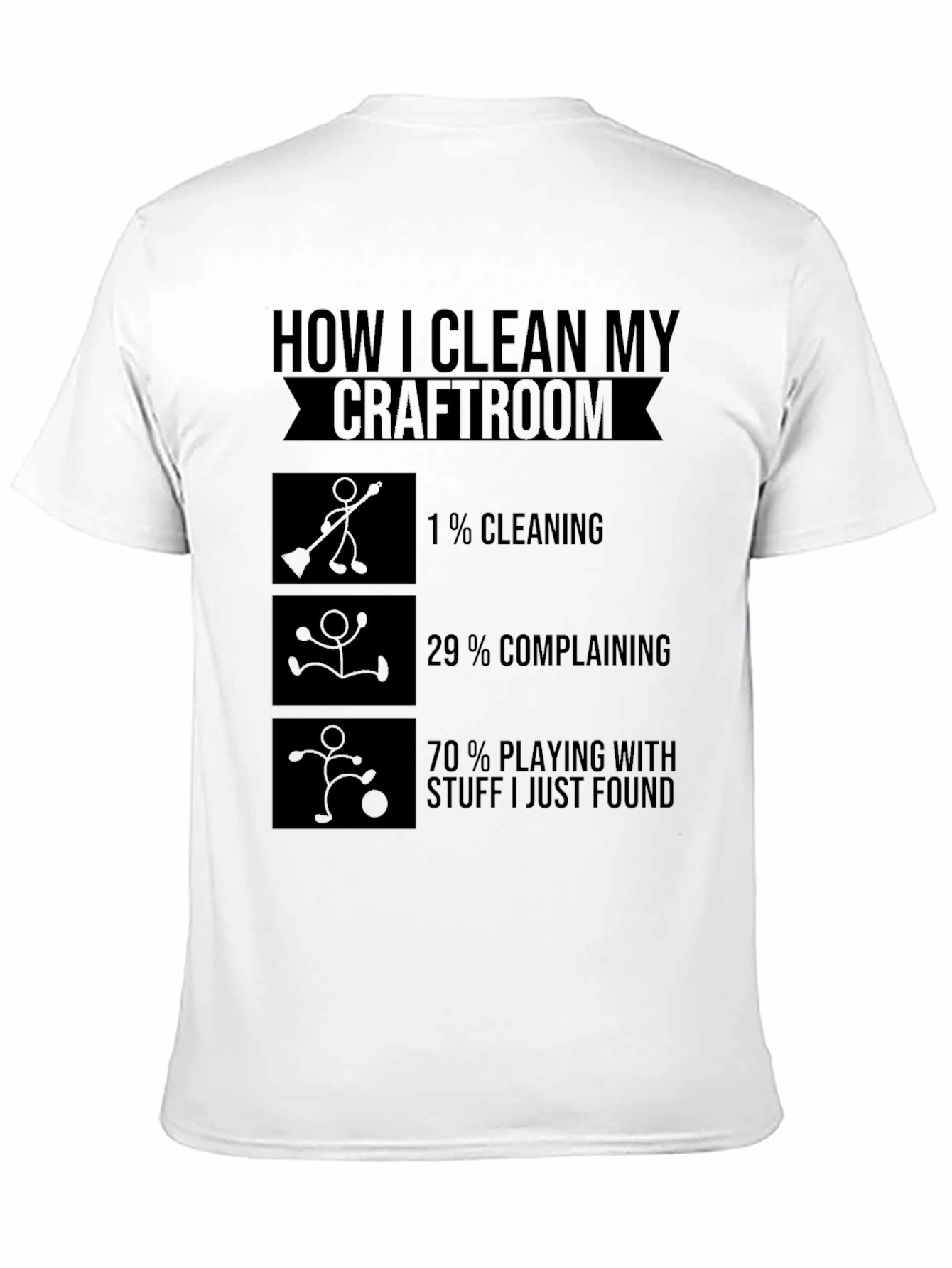 Camiseta Negra Cómo Limpio Mi Sala de Manualidades