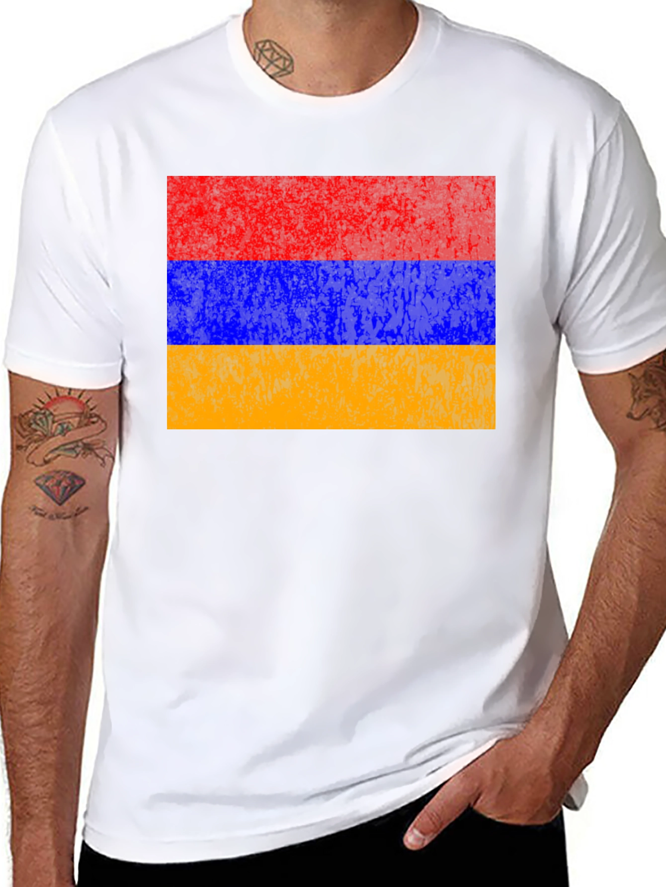Camiseta Armenia Bandera Retro Hombre