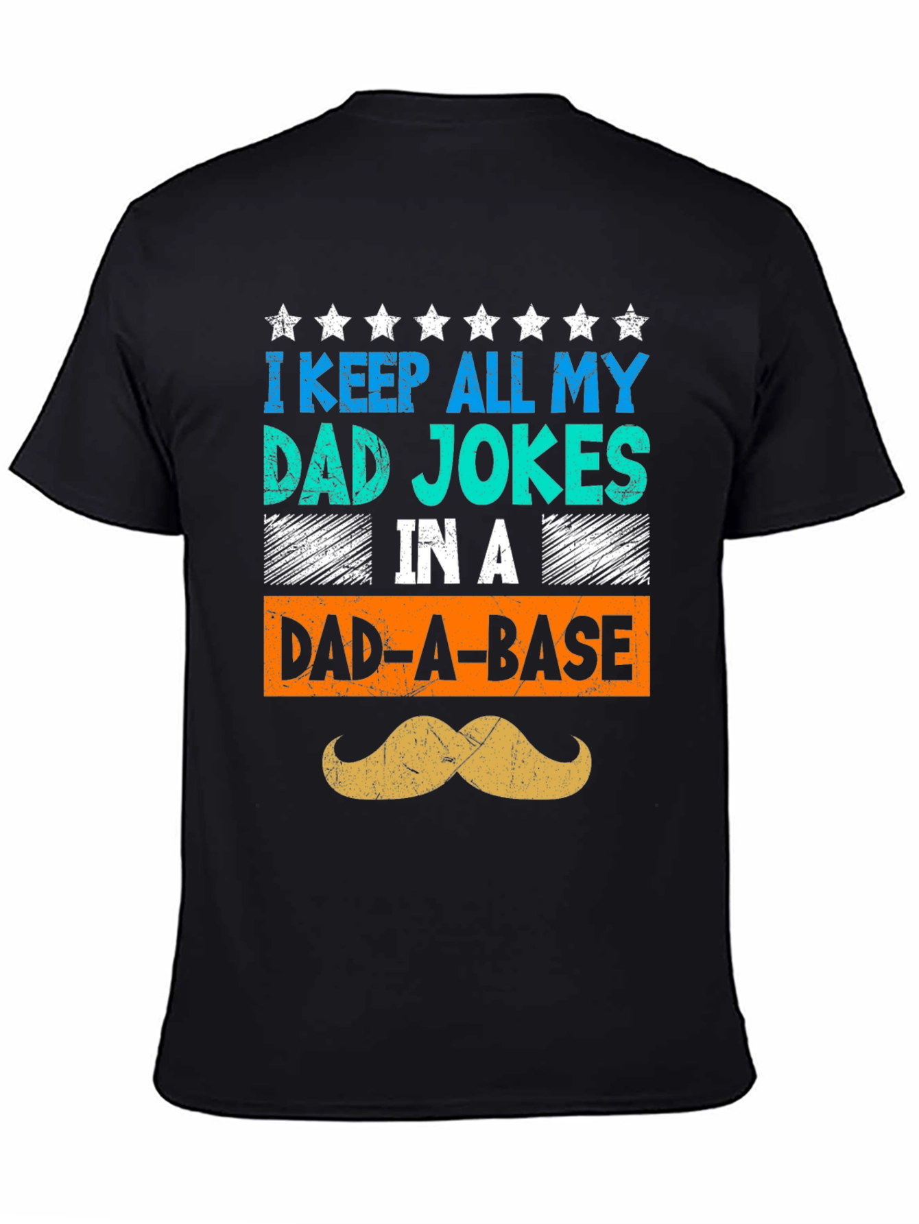 Camiseta Negra Humorística para Papá - Dad-A-Base