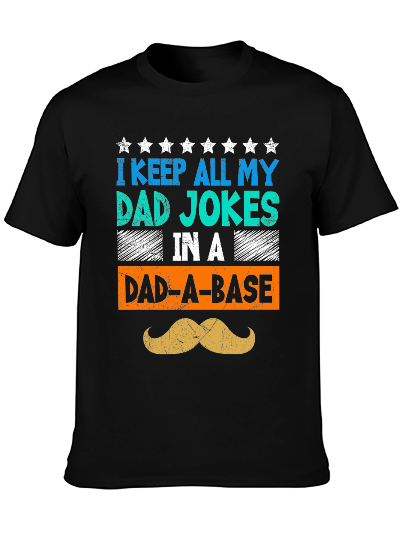 Camiseta Negra Humorística para Papá - Dad-A-Base