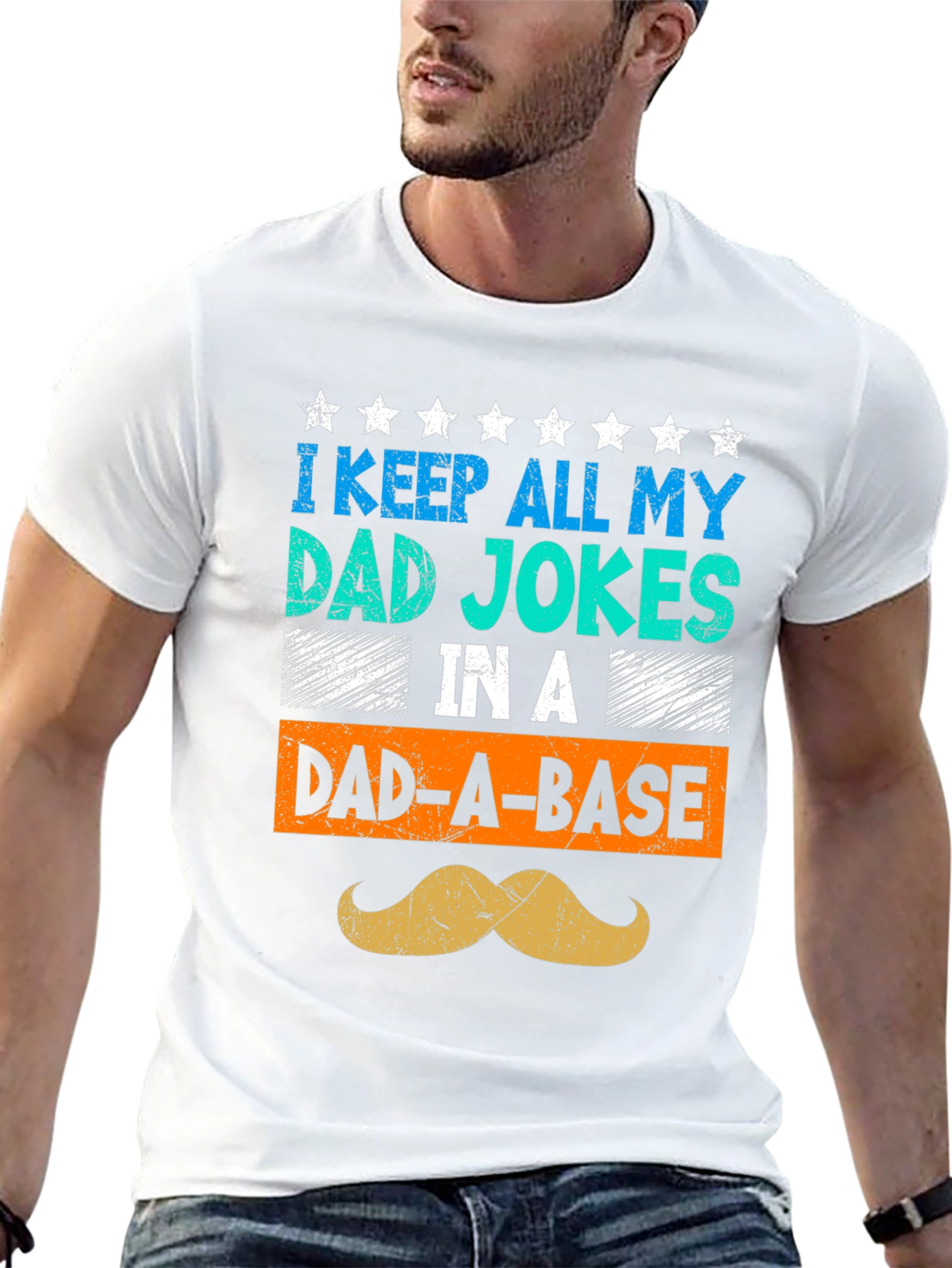 Camiseta Negra Humorística para Papá - Dad-A-Base