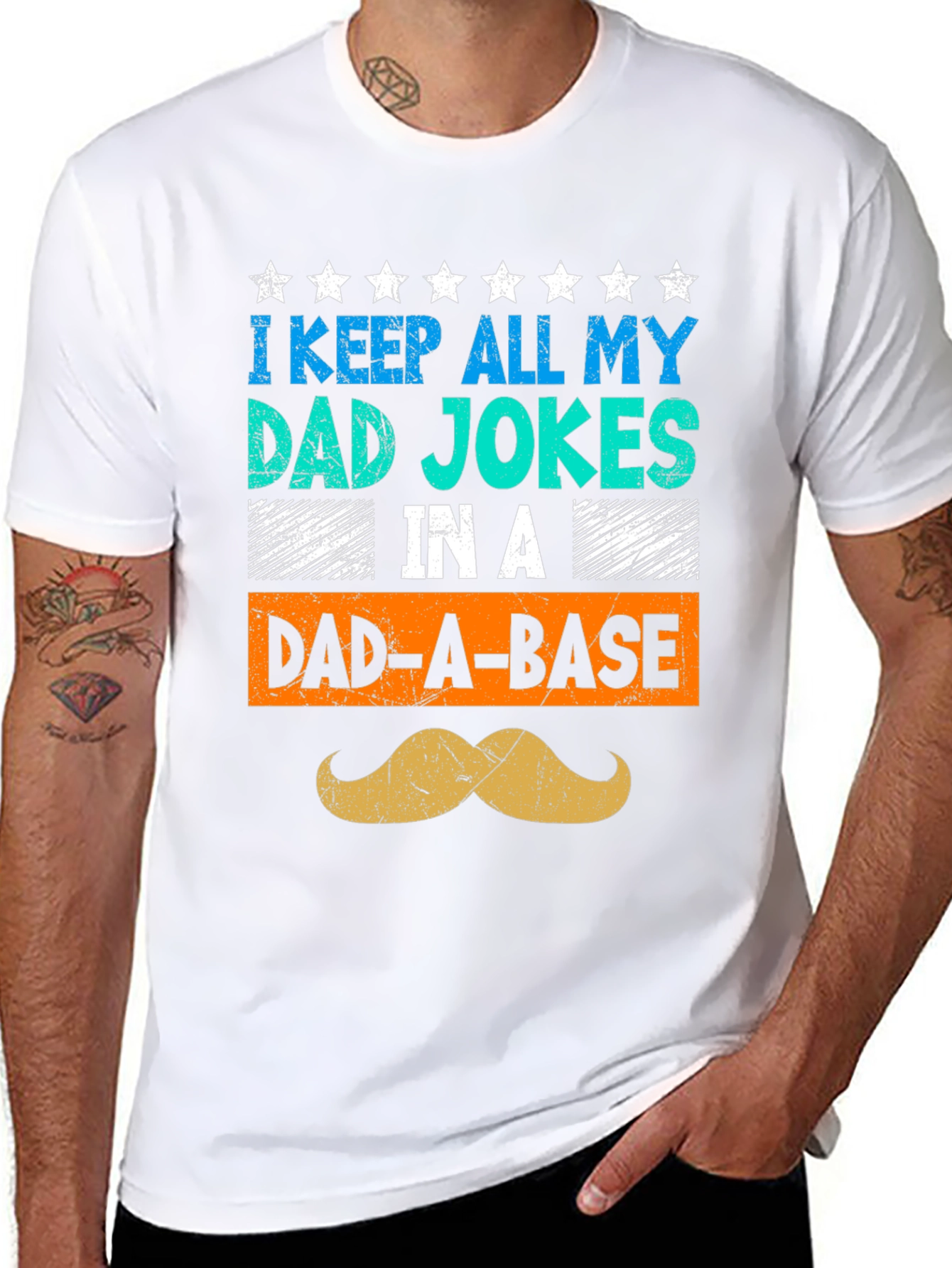 Camiseta Negra Humorística para Papá - Dad-A-Base