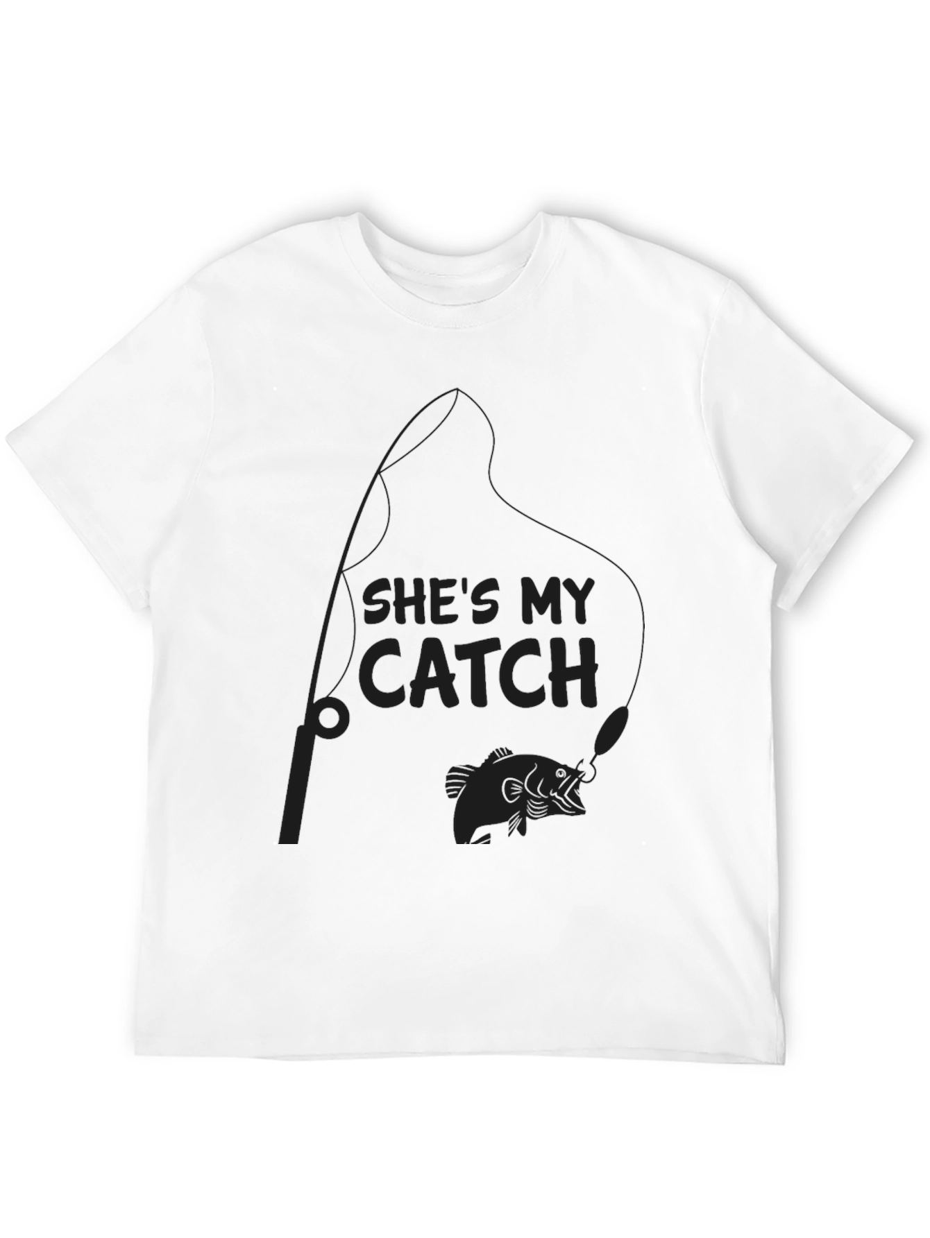 Camiseta Negra: Shes My Catch Pesca