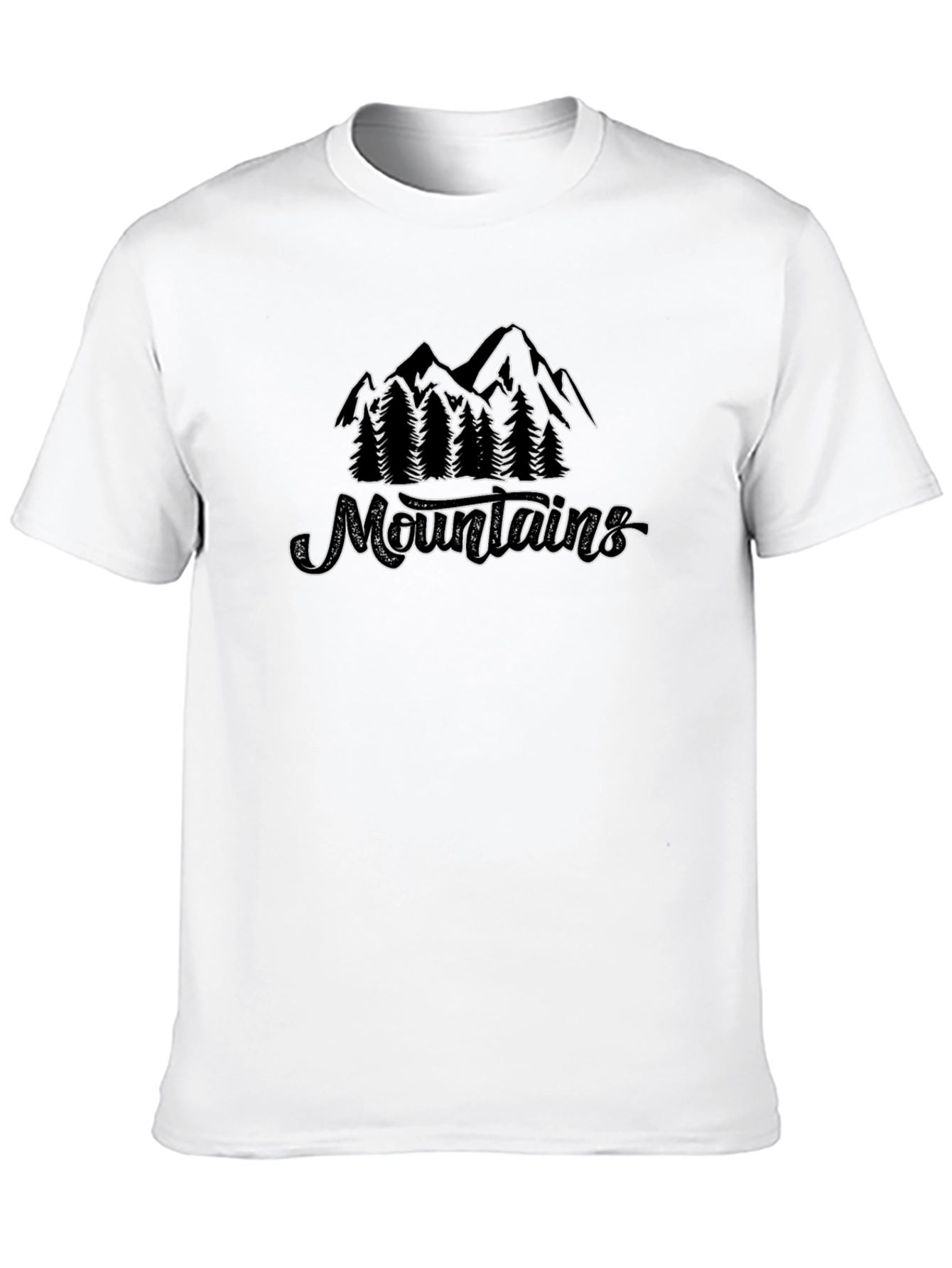 Camiseta Negra Montañas y Naturaleza Estilo Casual