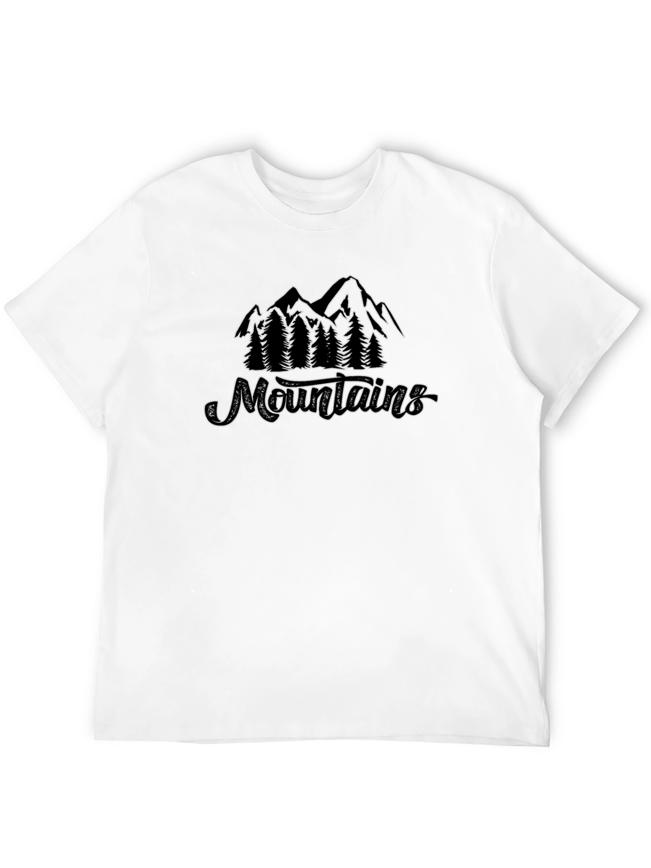 Camiseta Negra Montañas y Naturaleza Estilo Casual