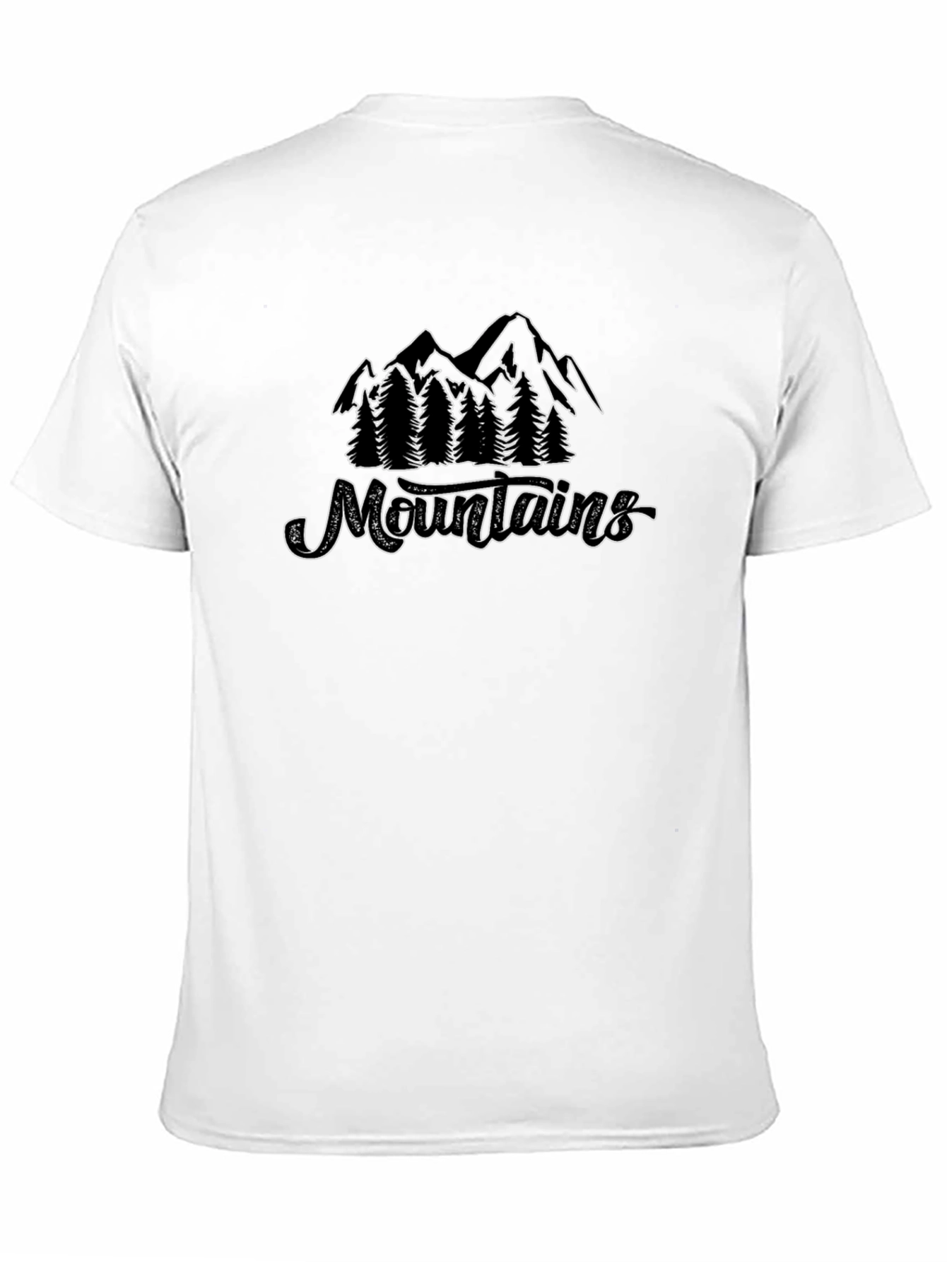 Camiseta Negra Montañas y Naturaleza Estilo Casual