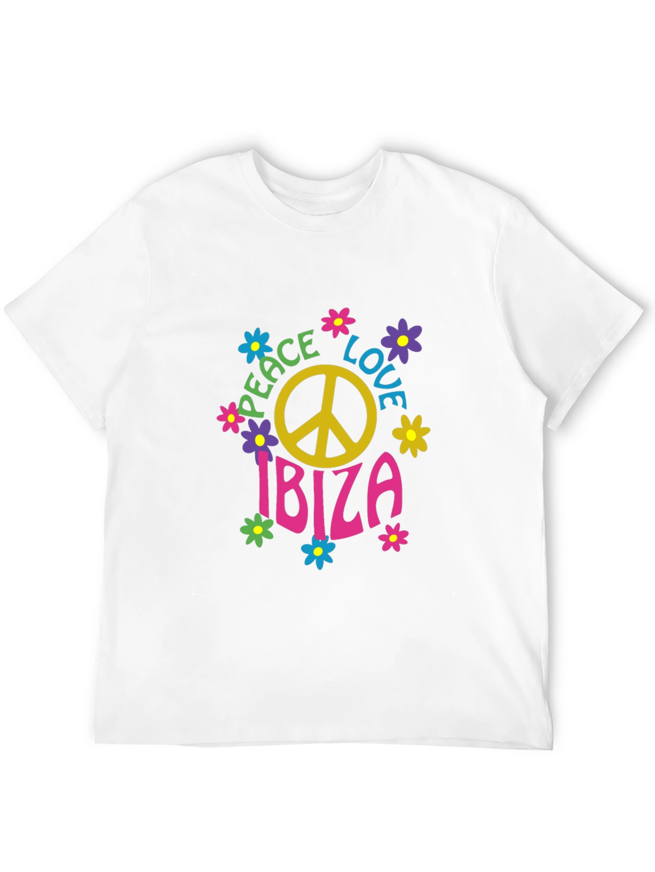 Camiseta Negra Hippie Ibiza Paz y Amor